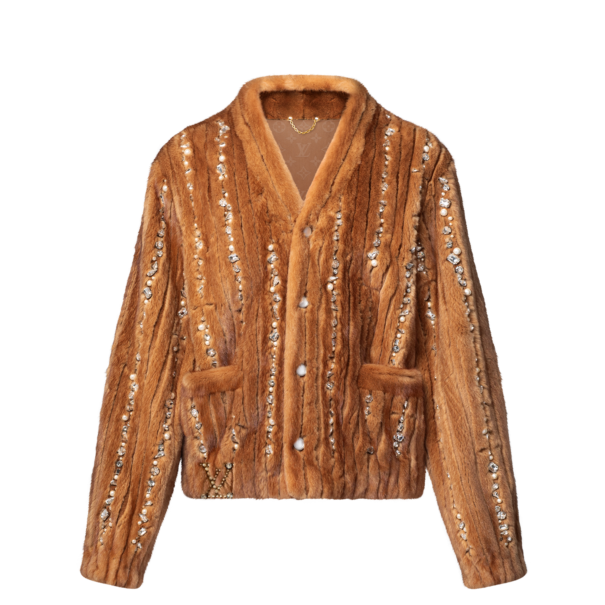 Made To Order Embellished Mink Cardigan  in Men