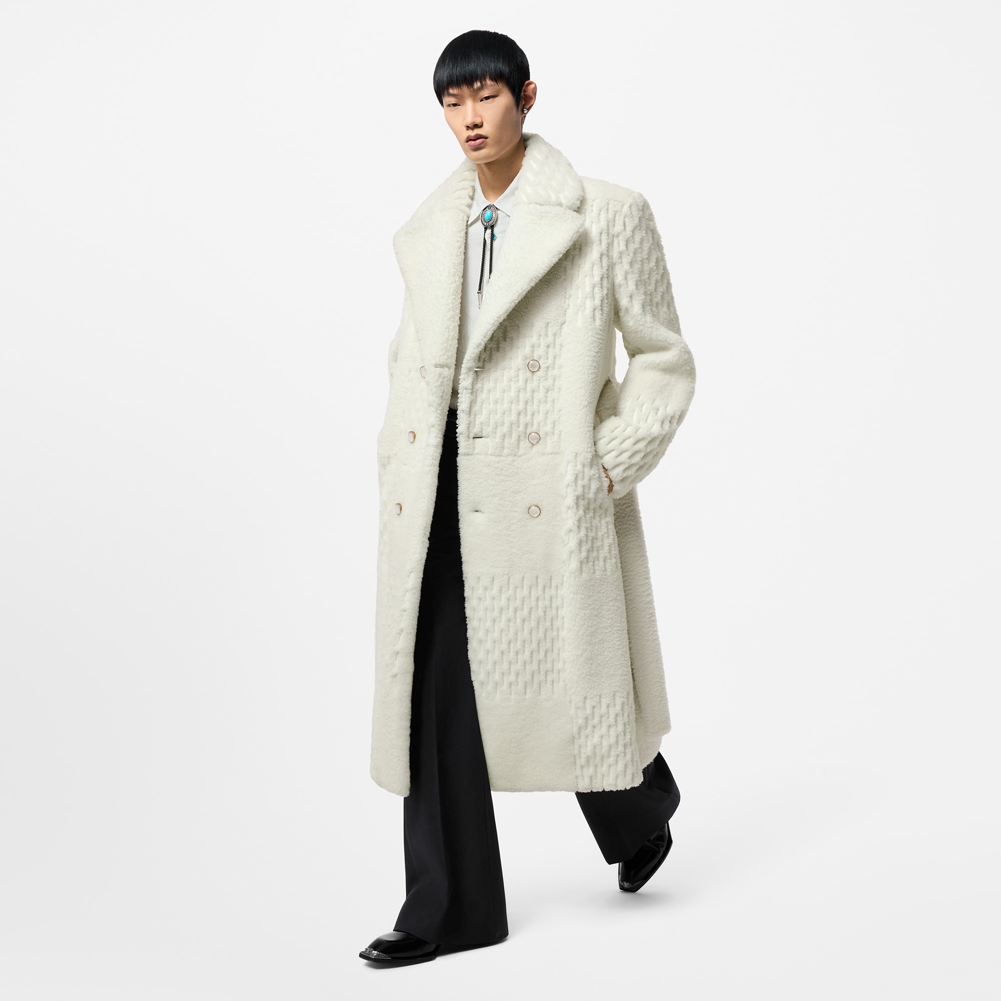 Made To Order Shearling Belted Coat  in Men
