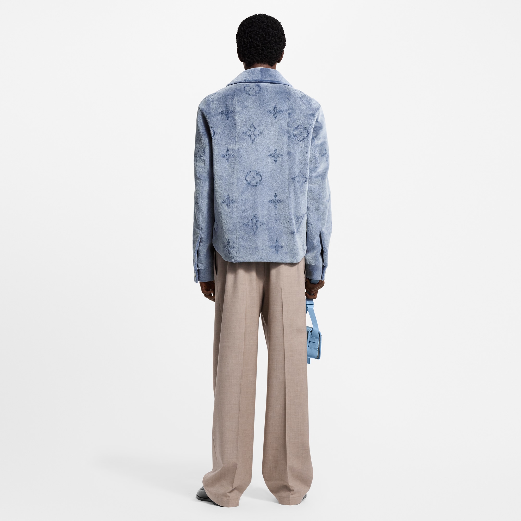 Mink Perforated Monogram Overshirt  in Men