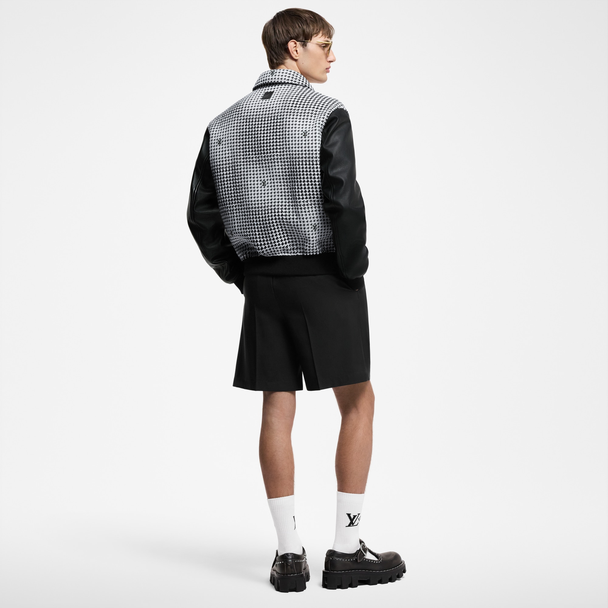 Mixed Leather And Wool Blouson  in Men