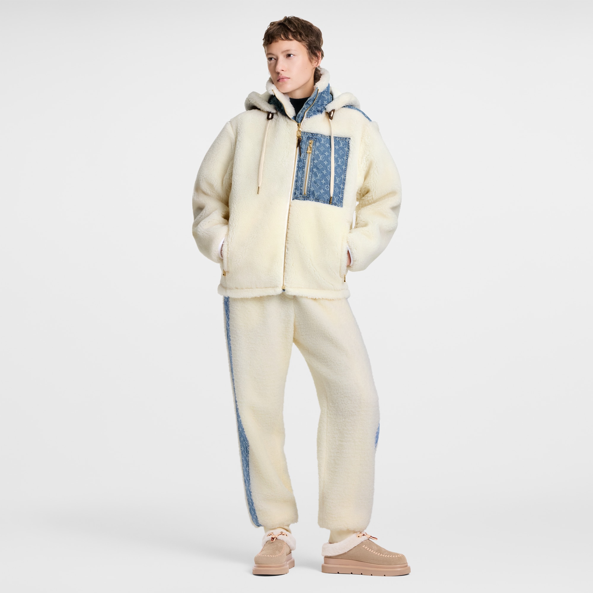 Monogram Accent Fleece Jacket  in Women