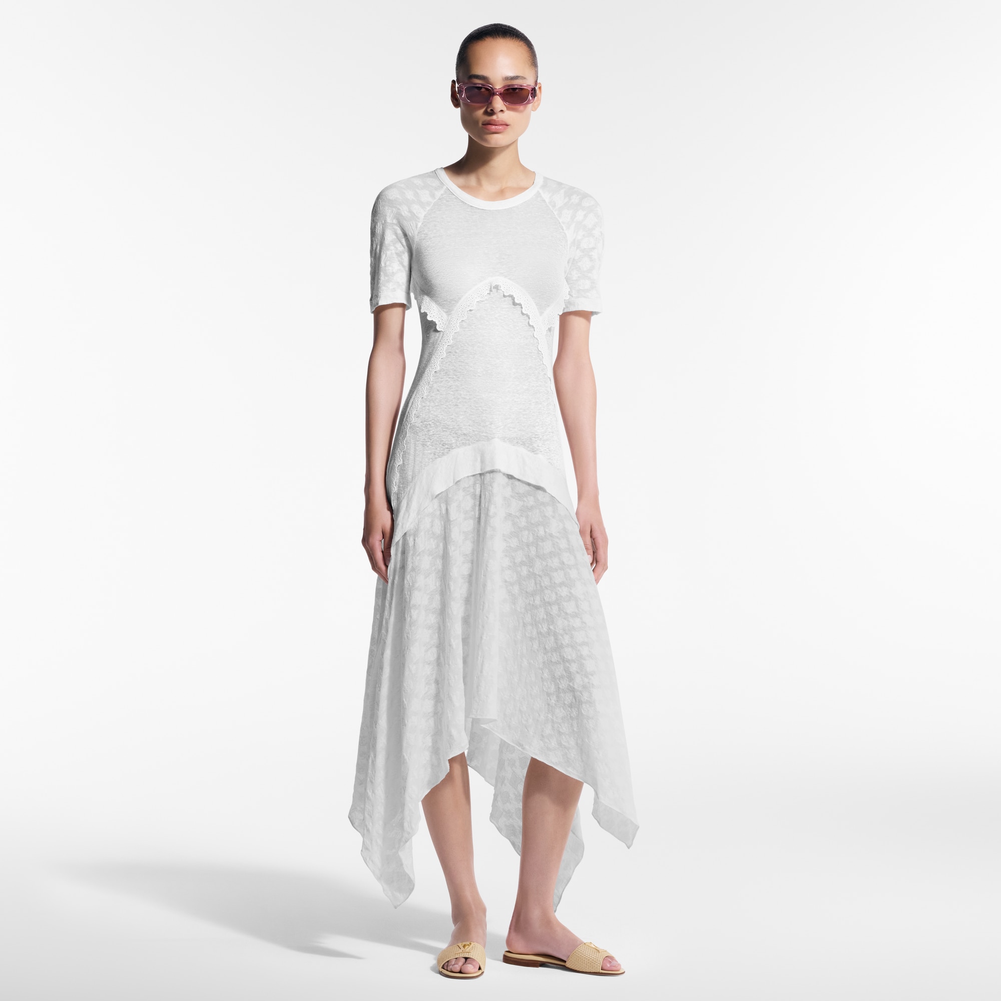 Monogram Accent Jacquard Dress   in New