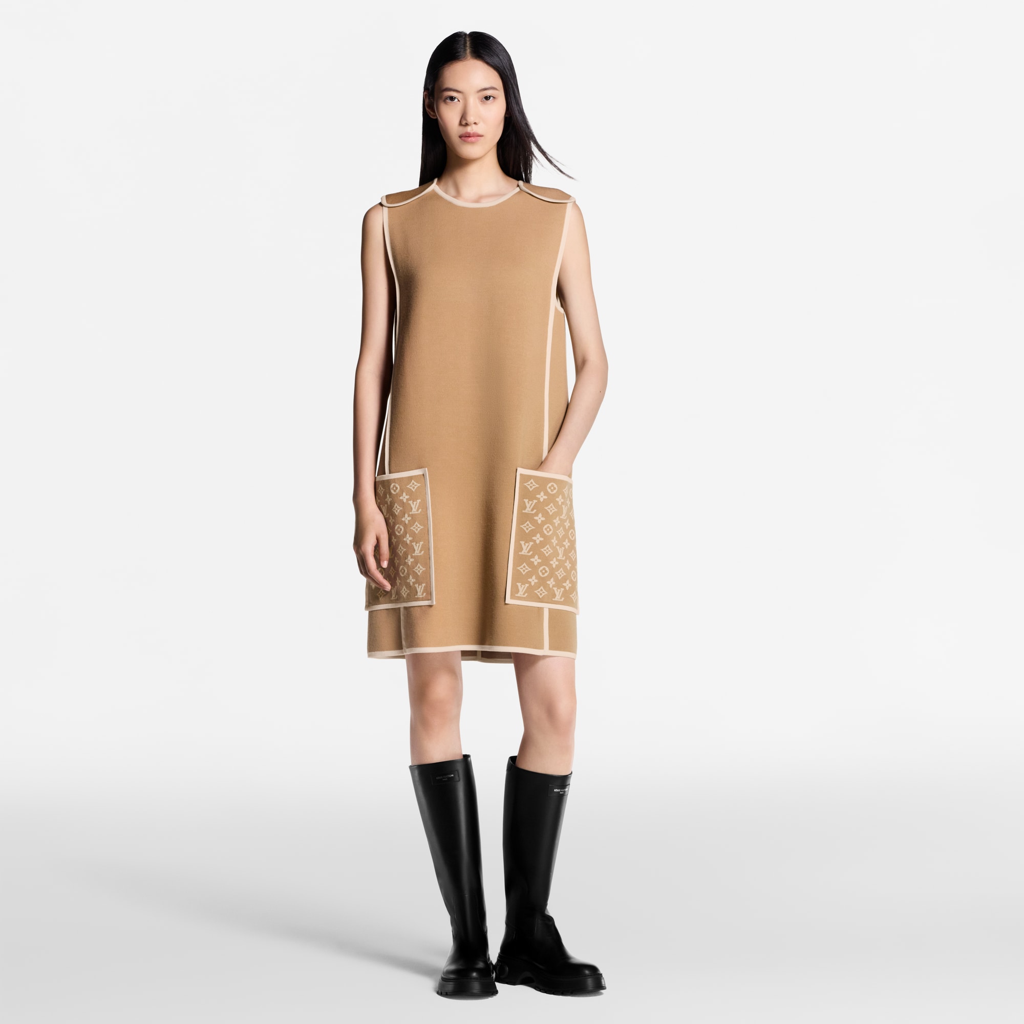 Monogram Accent Knit Dress  in Women