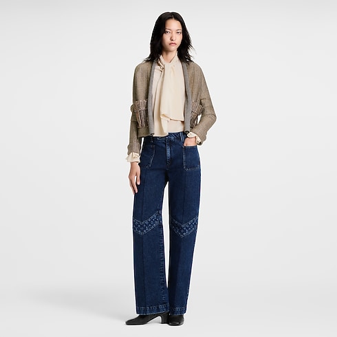 Monogram Accent Raw Denim Jeans in Women's Ready-to-Wear Trousers collections by Louis Vuitton (Product zoom)