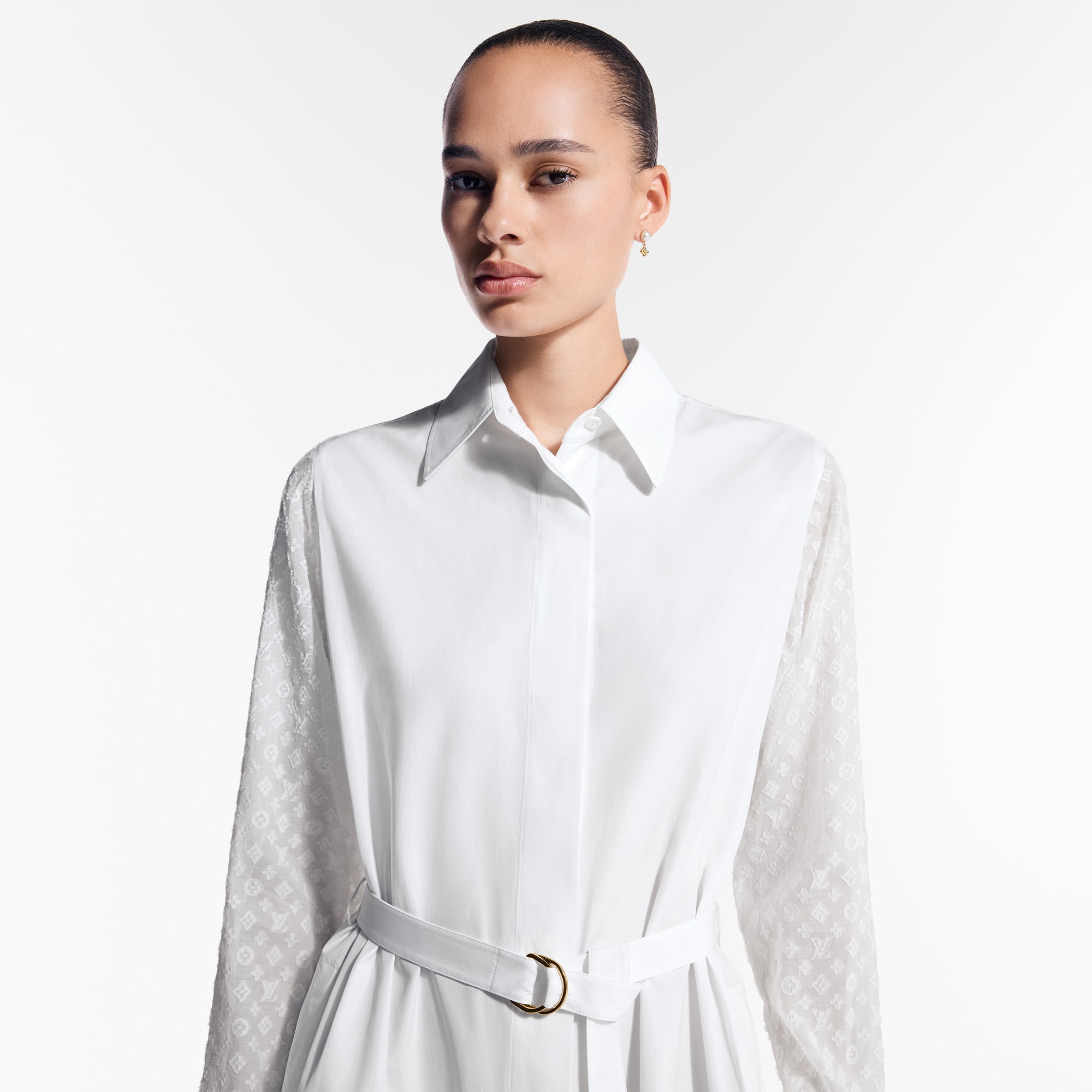 Monogram Accent Shirt Dress   in Women
