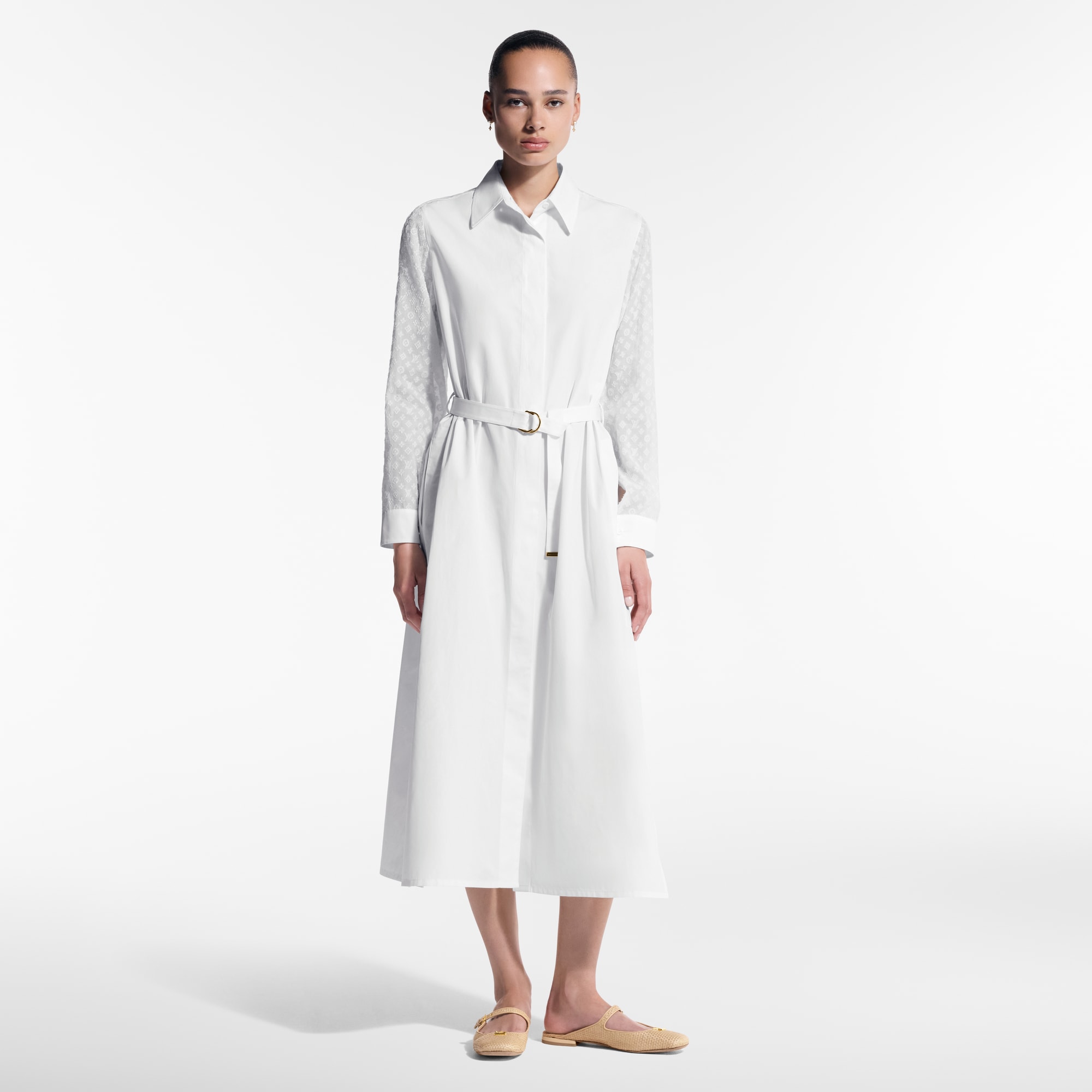 Monogram Accent Shirt Dress   in Women