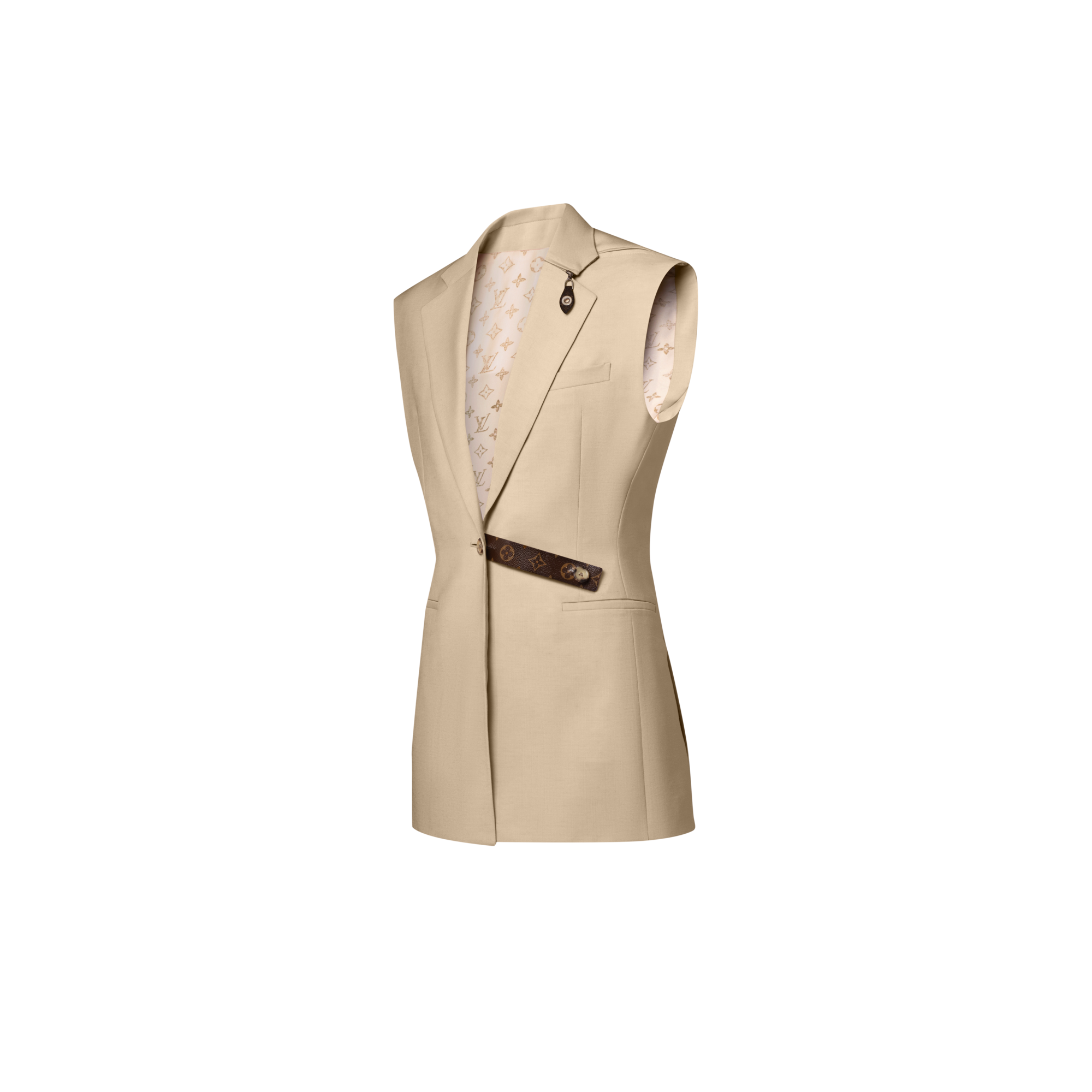 Monogram Accent Sleeveless Blazer  in Women