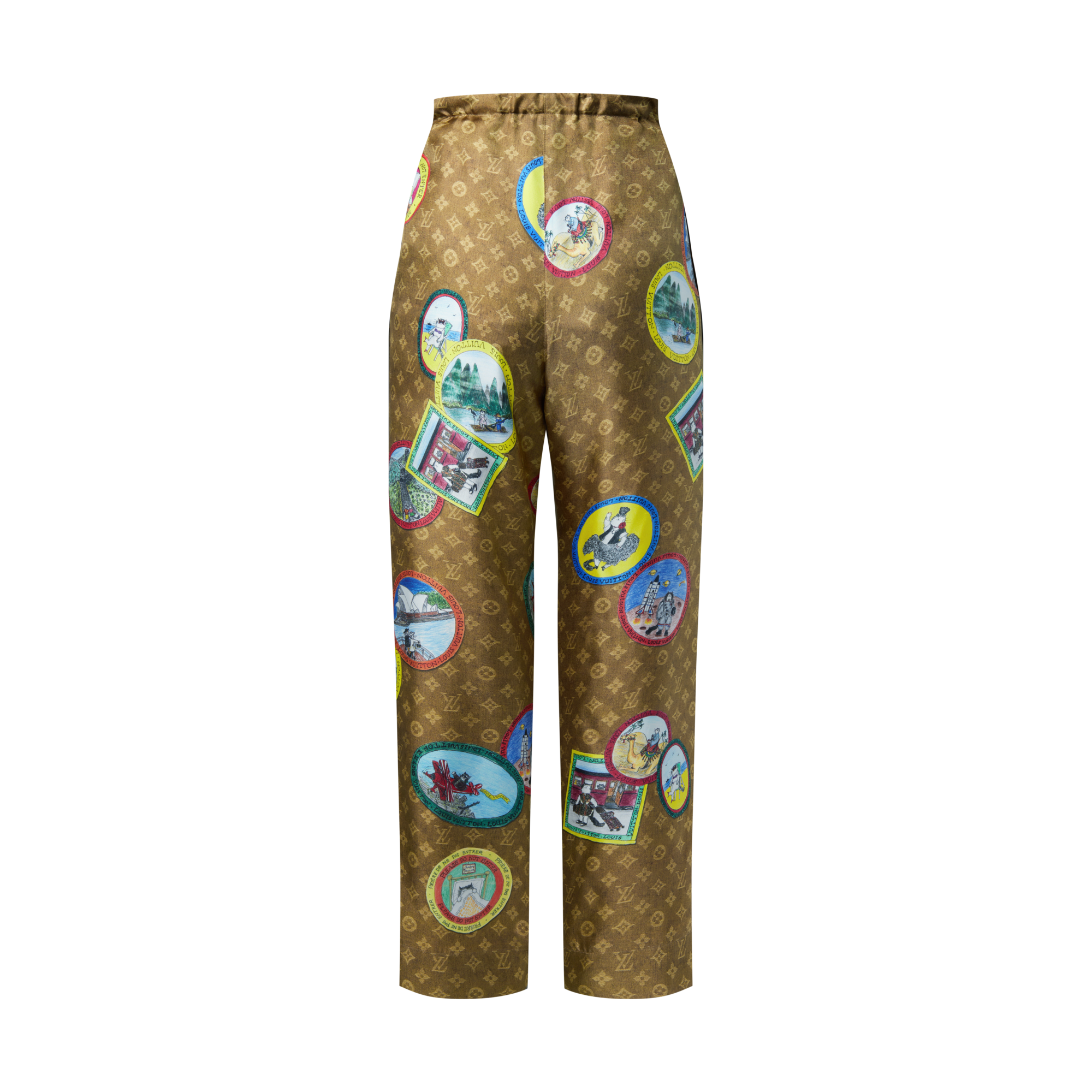 Monogram Cat Stamp Pajama Pants  in Women