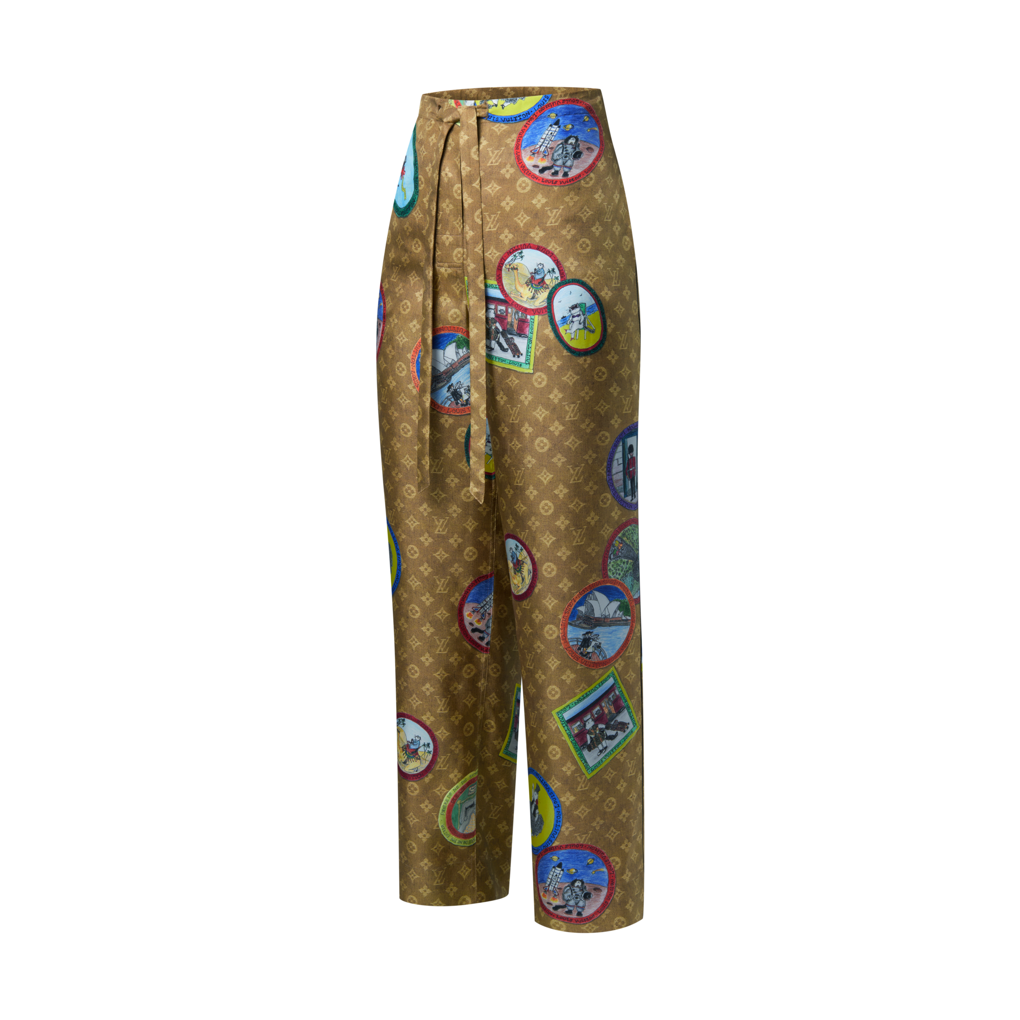Monogram Cat Stamp Pajama Pants  in Women