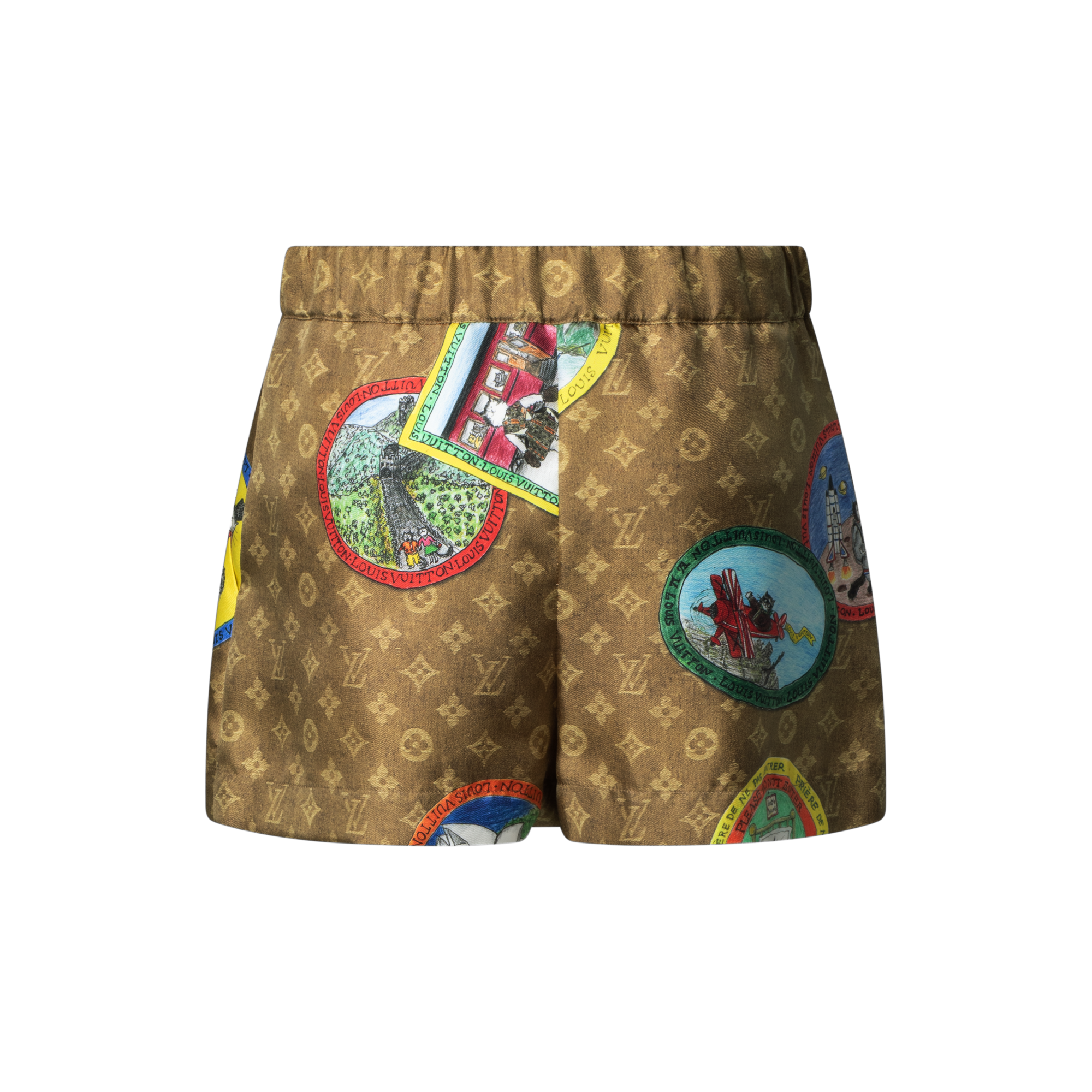 Monogram Cat Stamp Shorts  in Women