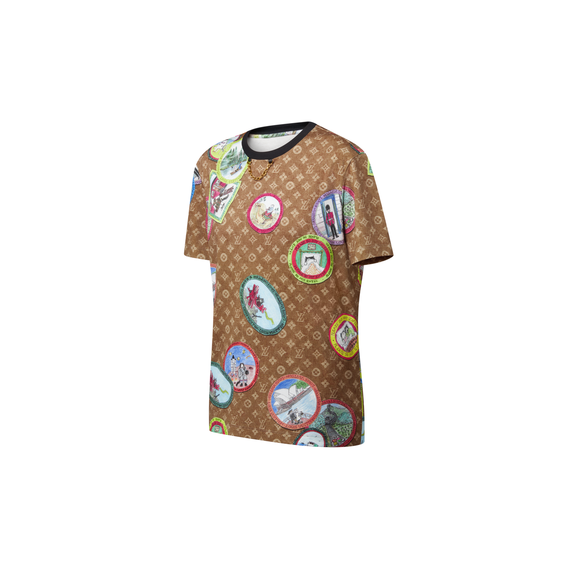 Monogram Cat Stamp T-Shirt  in Women