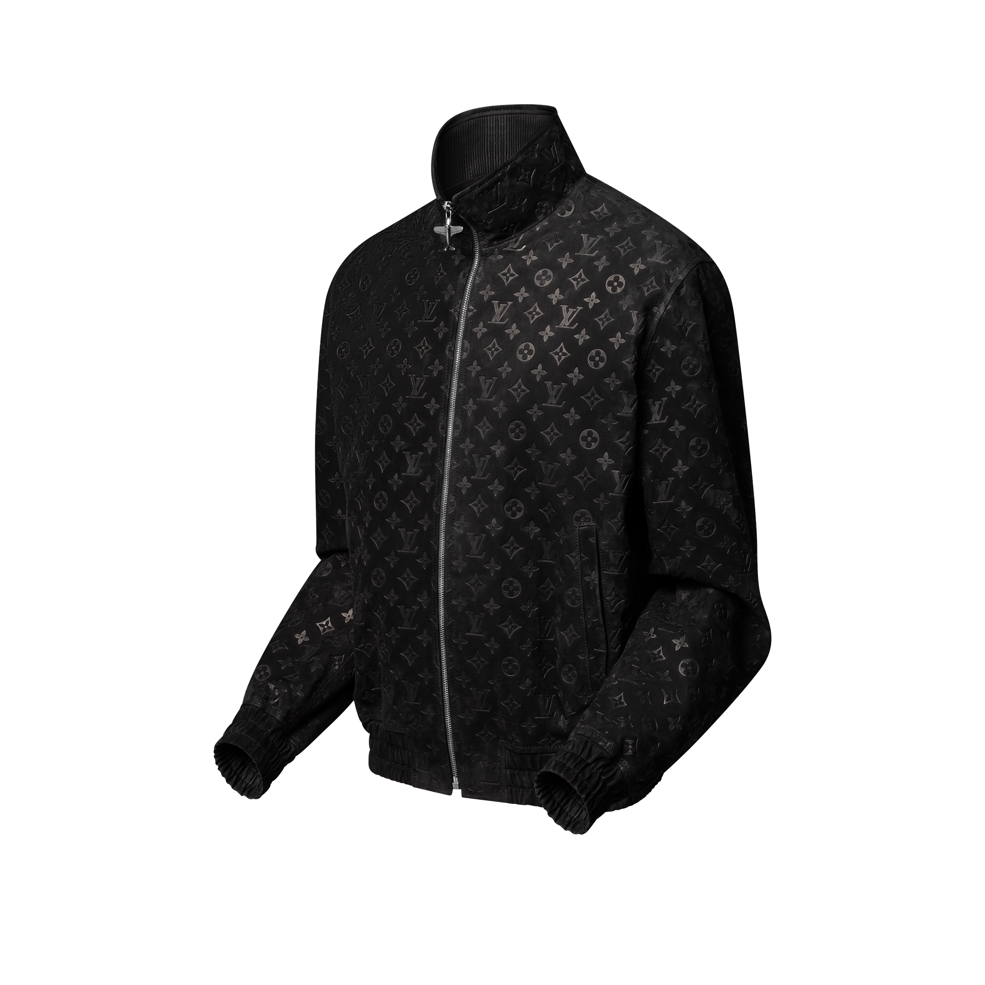 Monogram Debossed Suede Tracksuit Jacket  in Men