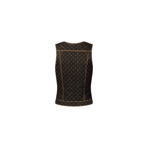 Monogram Denim Button Front Top in Women's Ready-to-Wear Tops collections by Louis Vuitton (Product zoom)