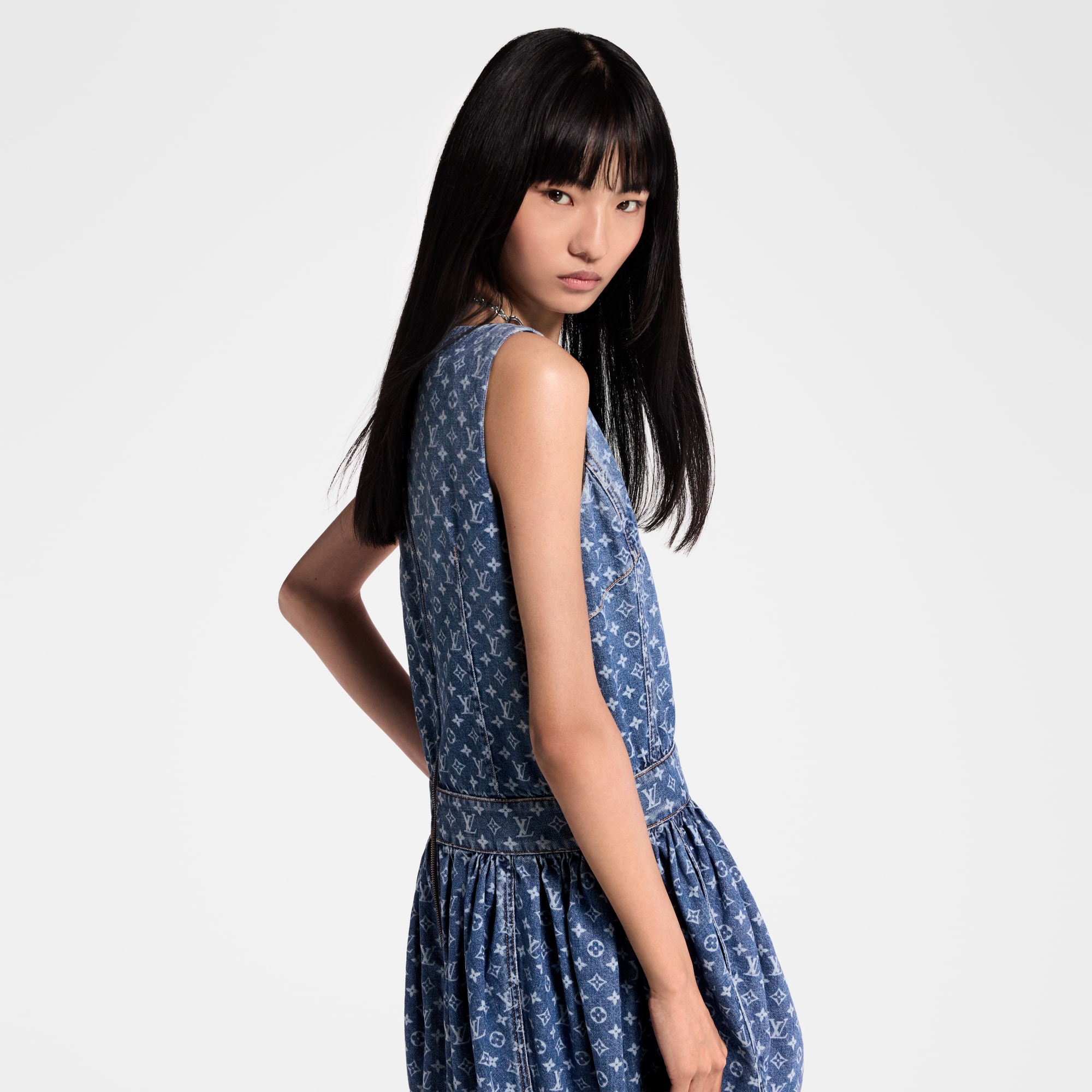 Monogram Denim Dress  in Women