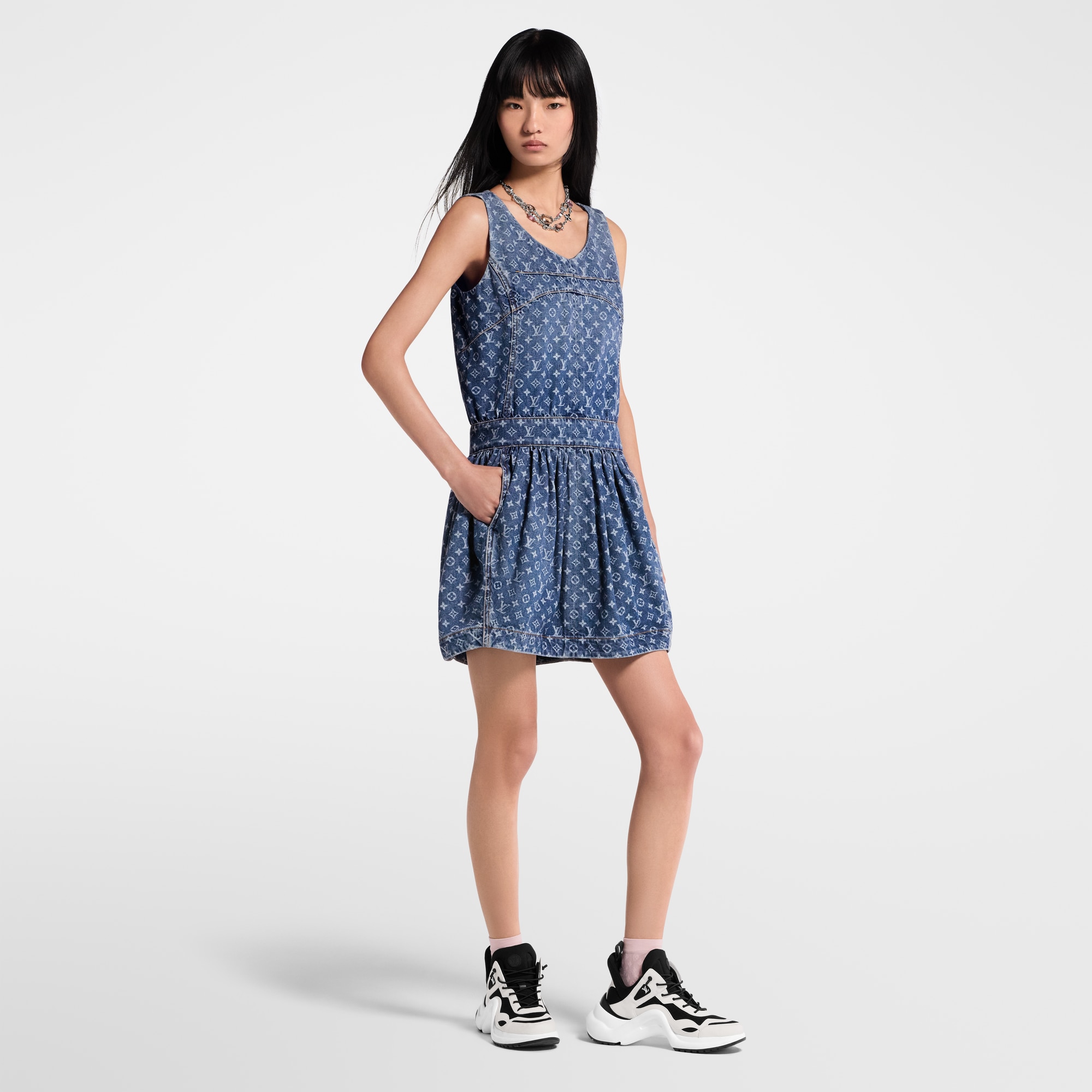 Monogram Denim Dress  in Women