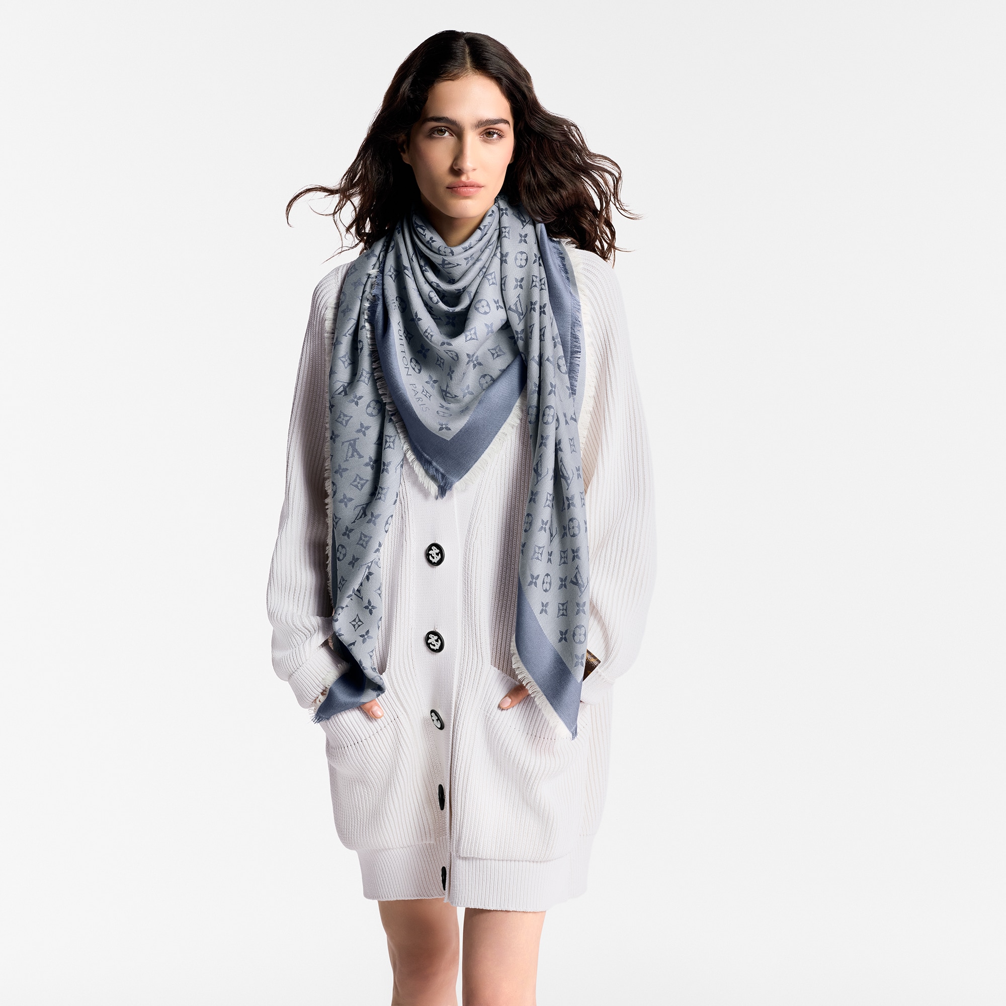 Monogram Denim Shawl S00 in Women