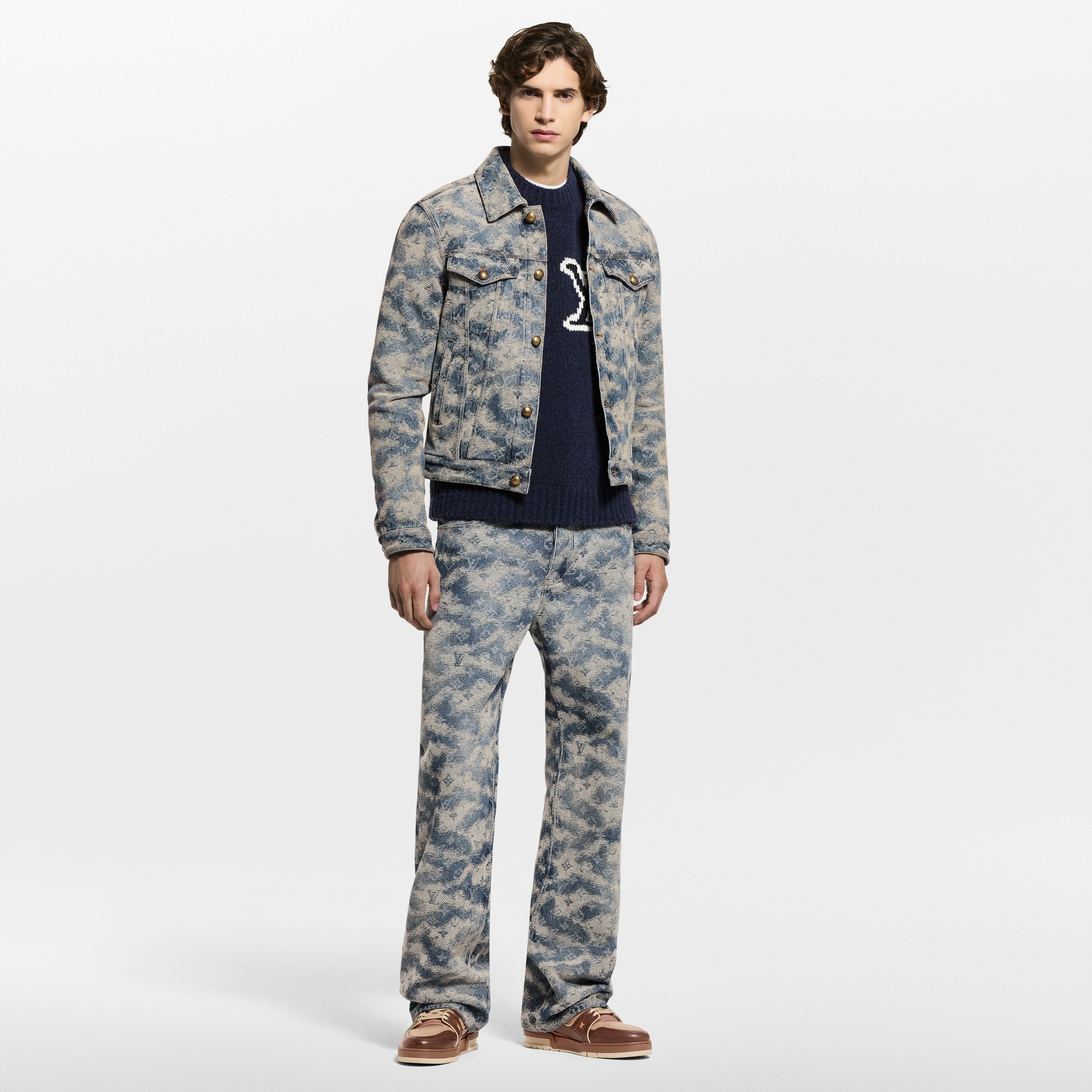 Monogram Denim Trucker Jacket  in Men