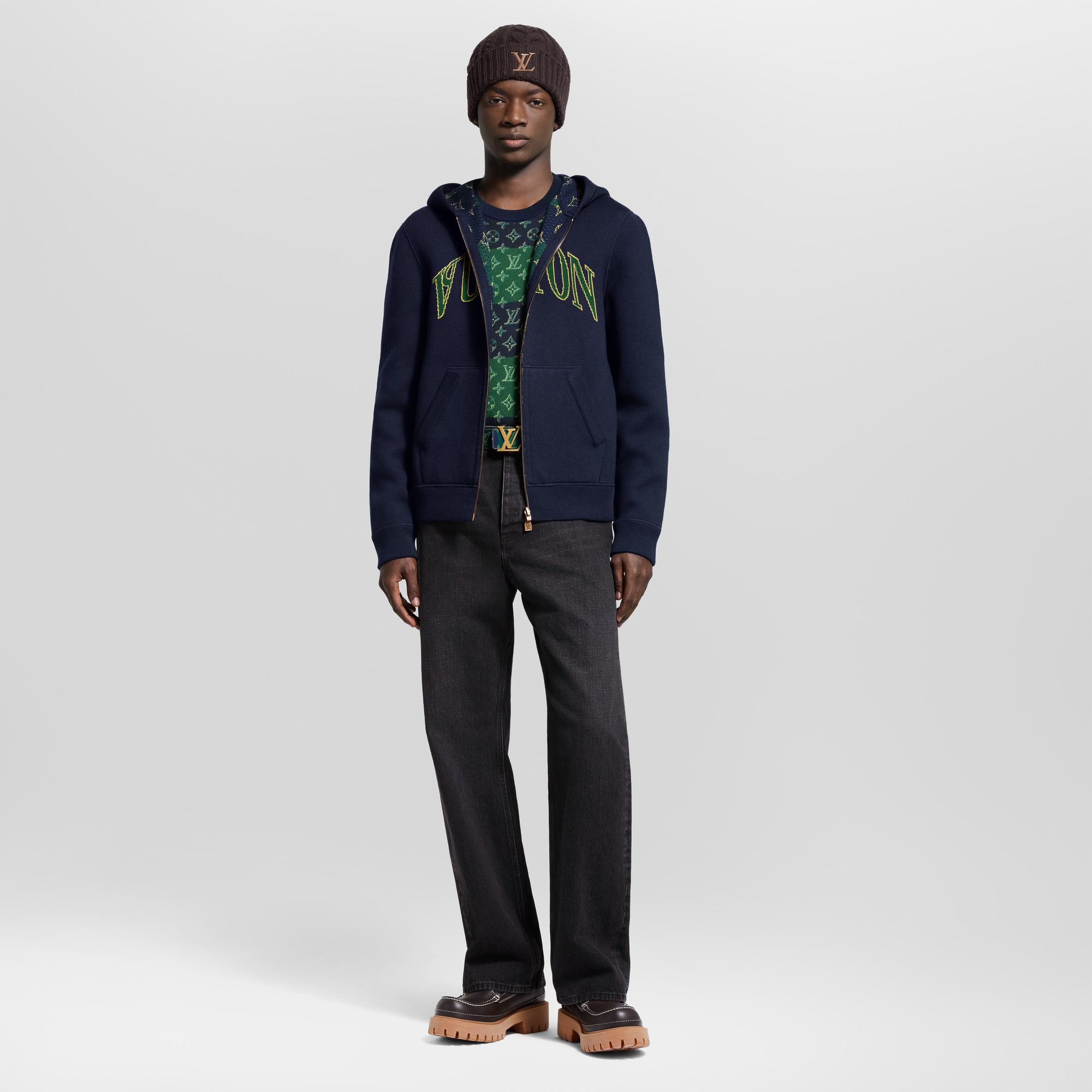 Monogram Double Face Reversible Hoodie  in Men