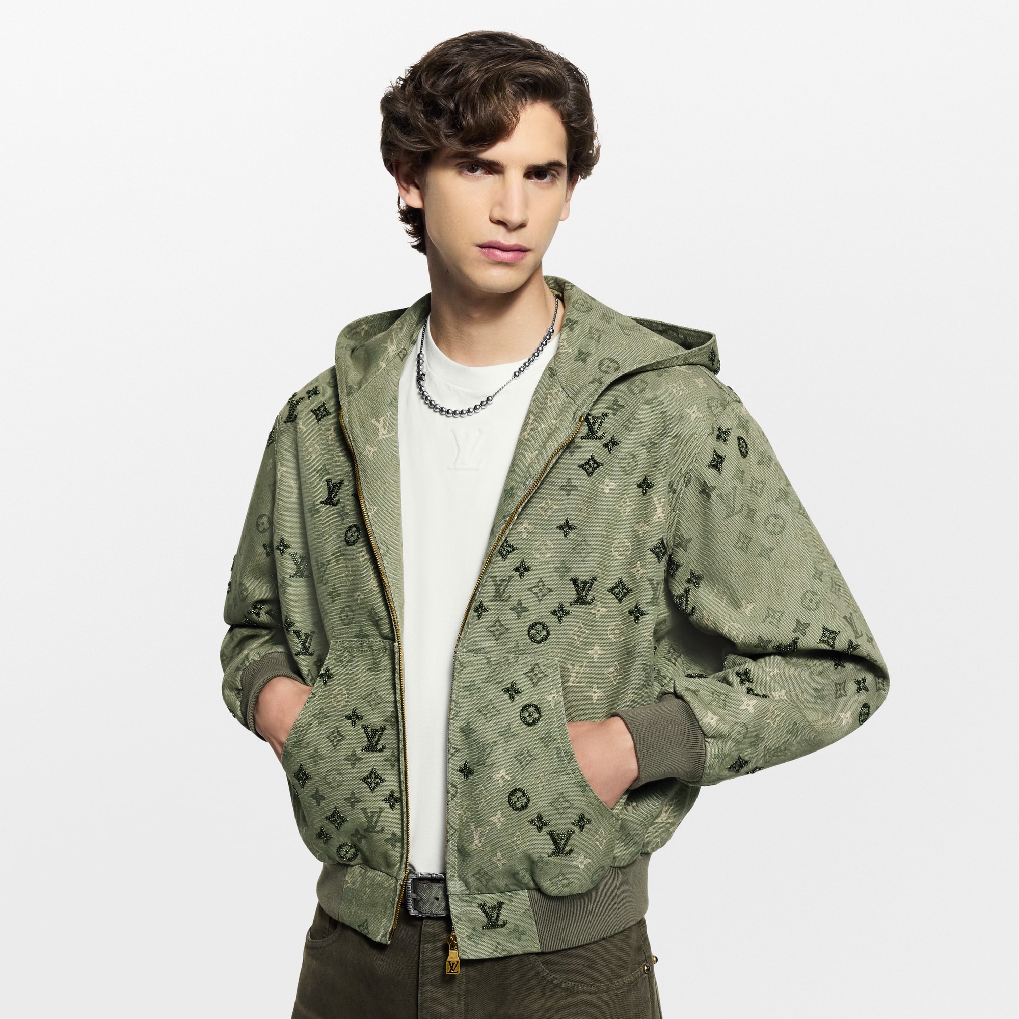 Monogram Embellished Hooded Blouson  in Men