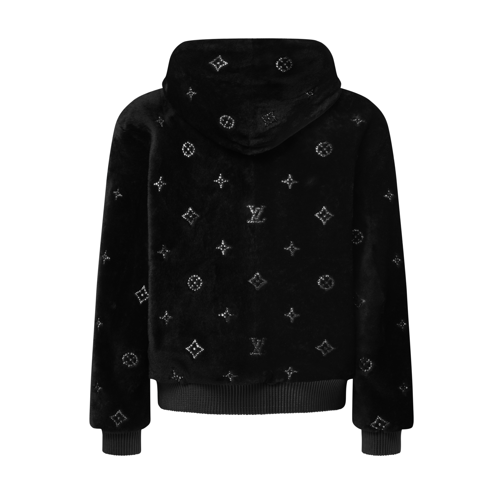 Monogram Embellished Shearling Hoodie  in Men