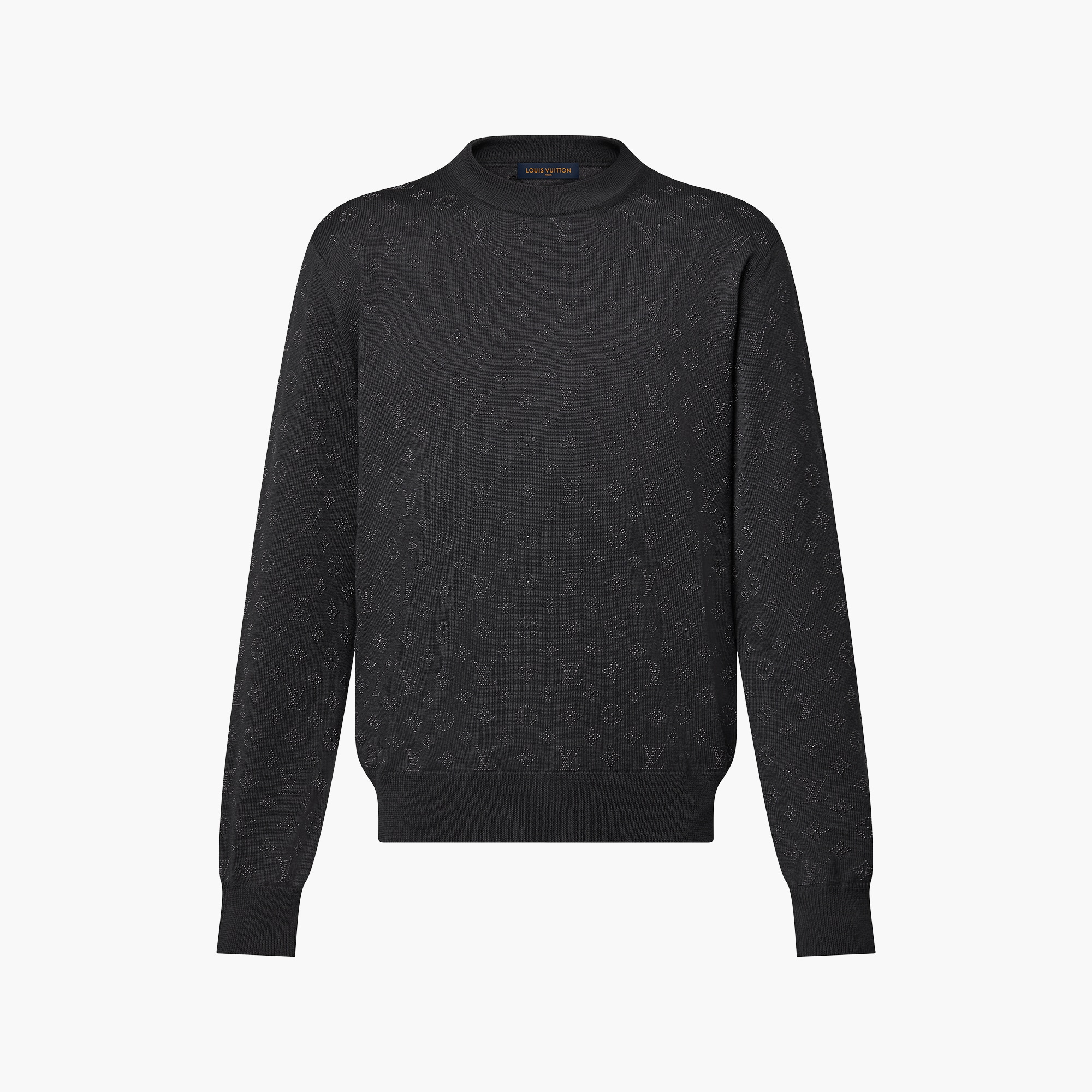 Monogram Embellished Wool Evening Crewneck Louis Vuitton