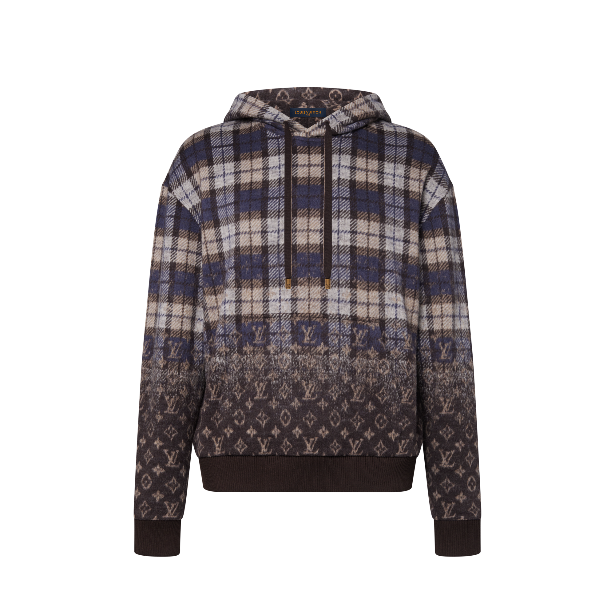 Monogram Faded Plaid Hoodie  in Men