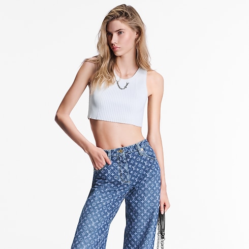 Monogram Flared Jeans in Women's Ready-to-Wear Trousers collections by Louis Vuitton (Product zoom)