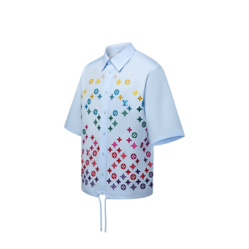 Monogram Flowers Embroidered Short-Sleeved Shirt in Men's Ready-to-Wear Shirts collections by Louis Vuitton (Product zoom)