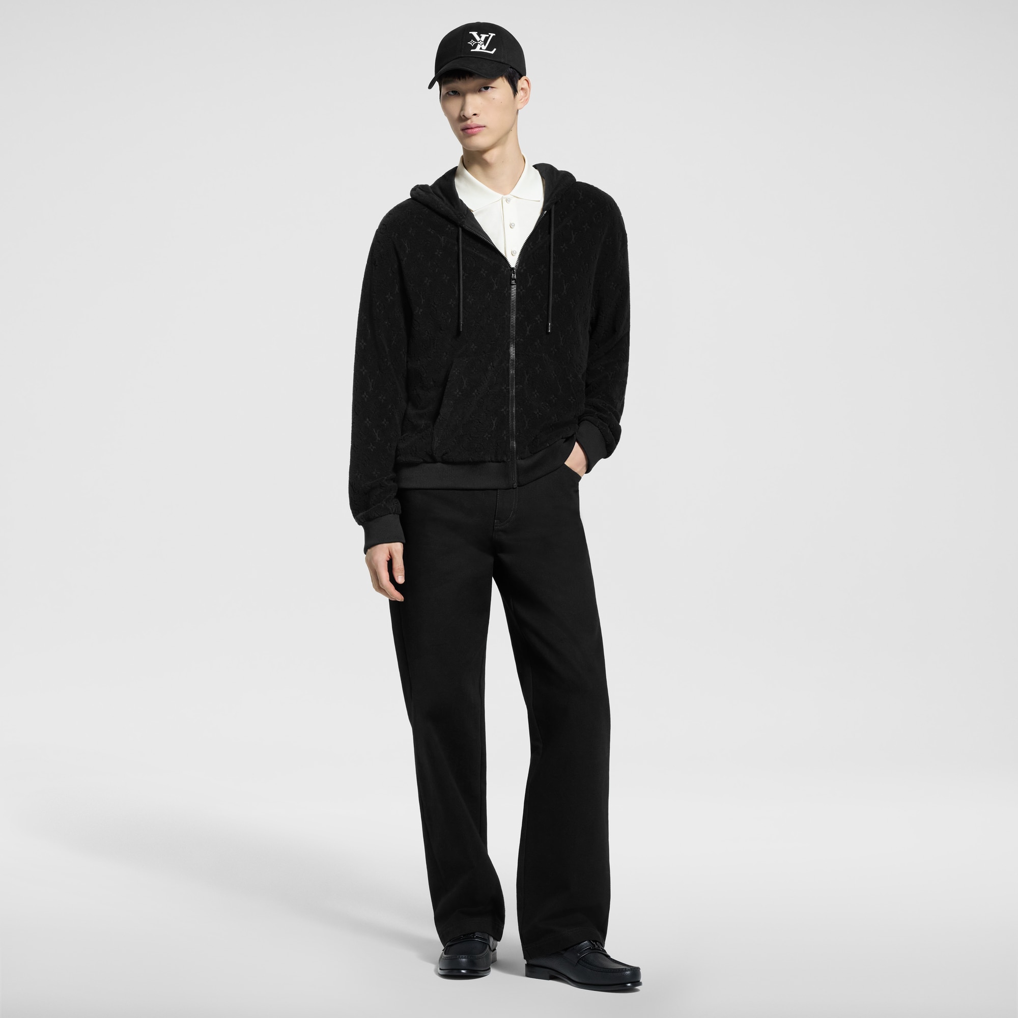 Monogram French Terry Zip-Through Hoodie  in Men