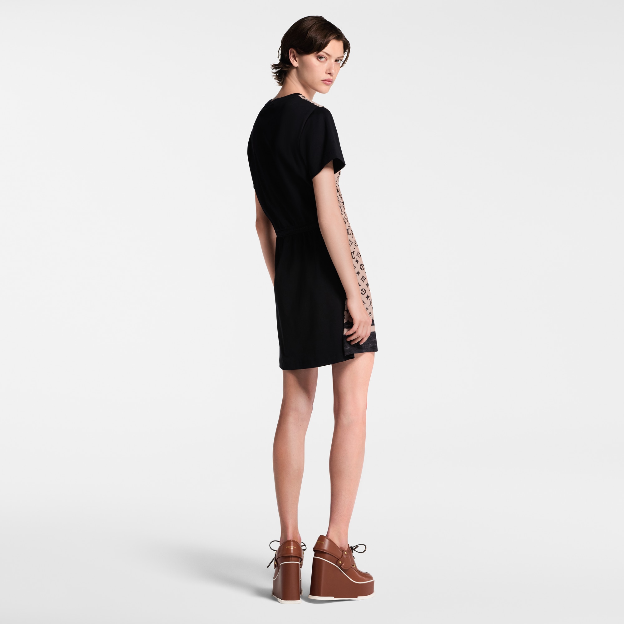 Monogram Front Drawstring Dress  in Women