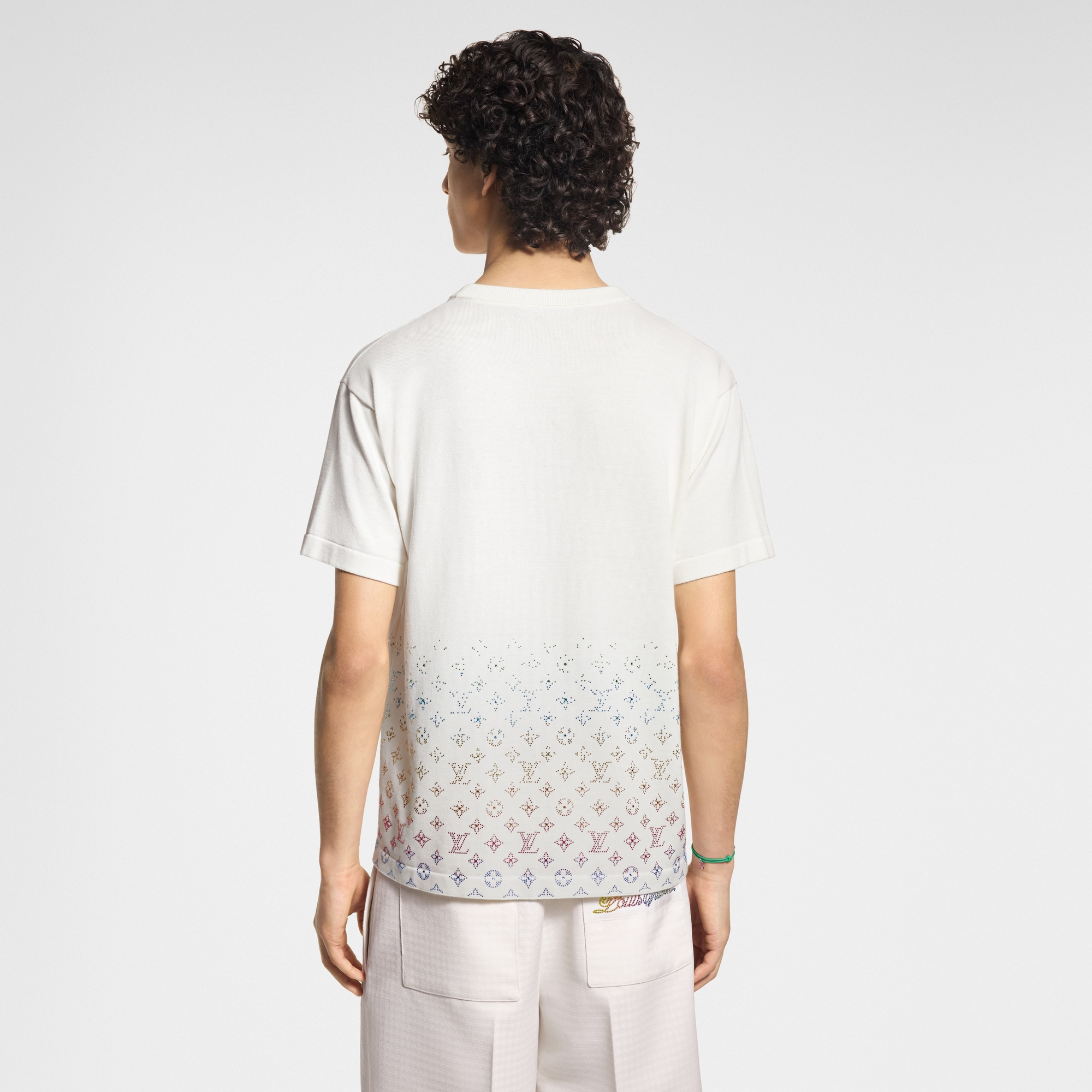 Monogram Gradient Embellished Short-Sleeved Crewneck  in Men