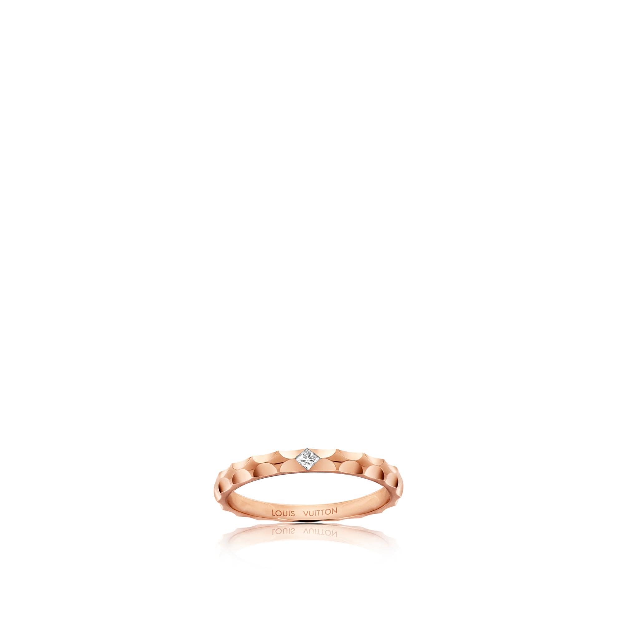 Monogram Infini wedding band, pink gold and a princess-cut diamond  in Jewellery