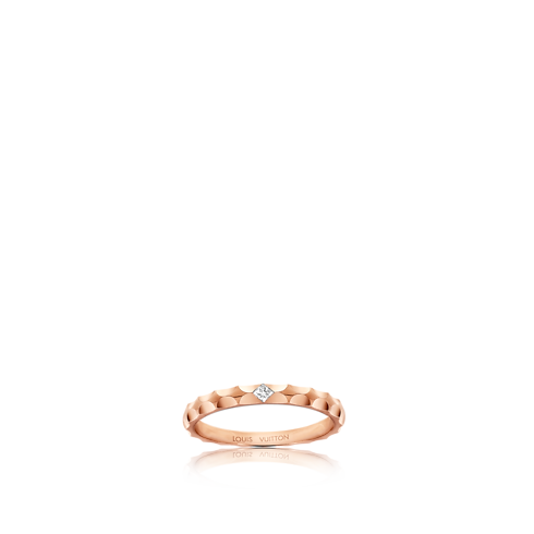 Monogram Infini wedding band, pink gold and a princess-cut diamond in Jewellery's Categories Jewellery Personalisation collections by Louis Vuitton (Product zoom)