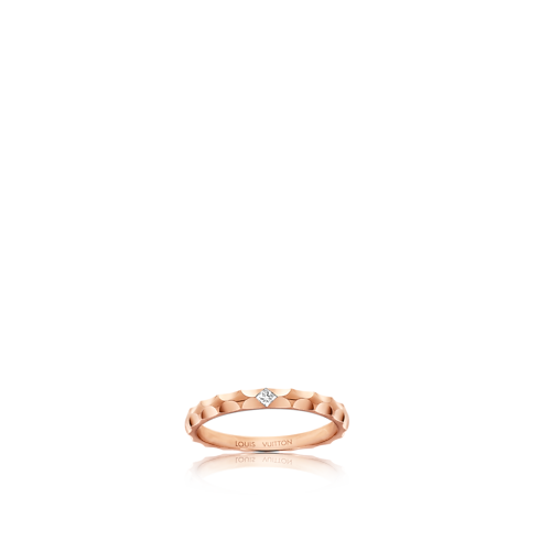 Monogram Infini wedding band, pink gold and a princess-cut diamond in Jewellery's Categories Jewellery Personalisation collections by Louis Vuitton (Product zoom)