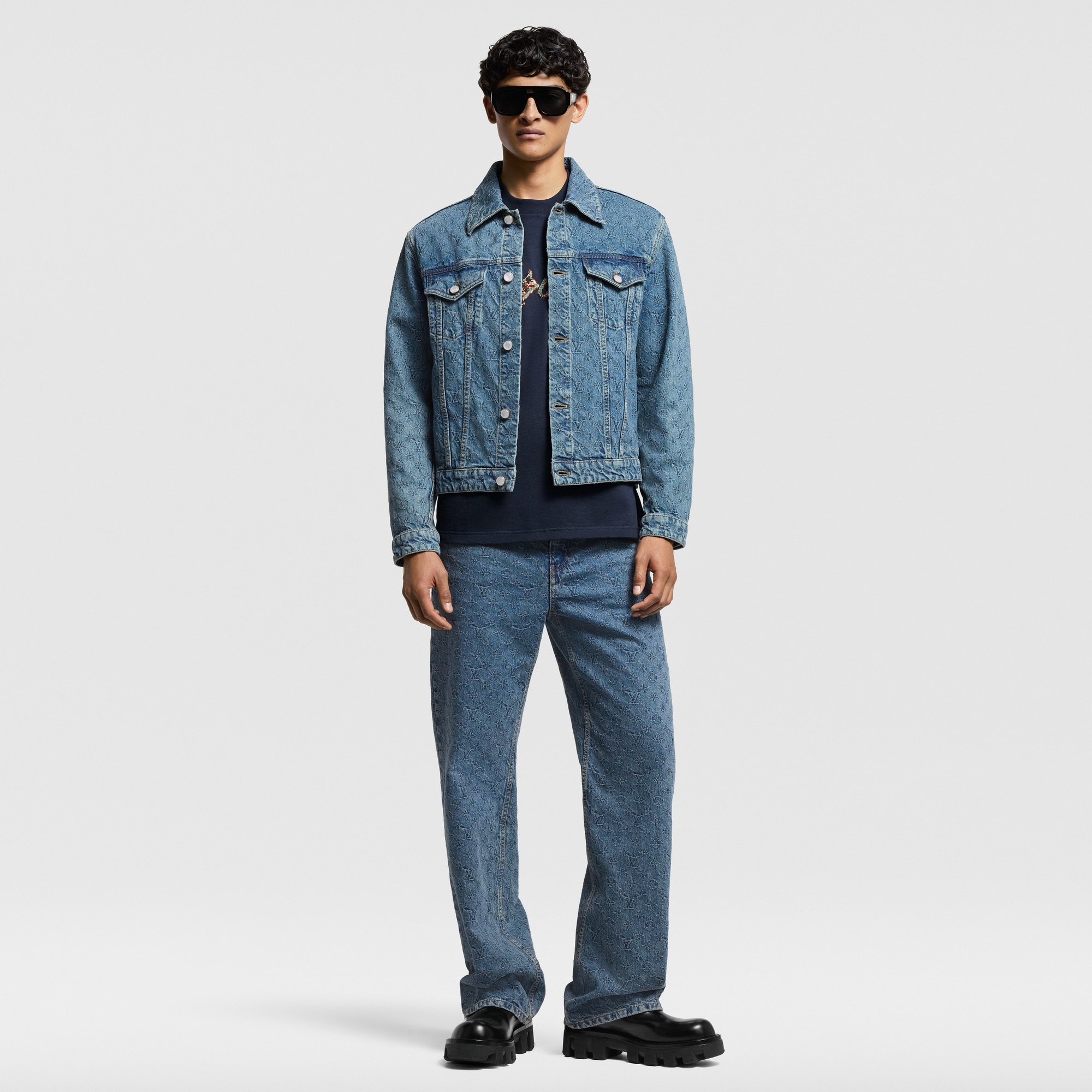Monogram Jacquard Denim Jacket  in Men