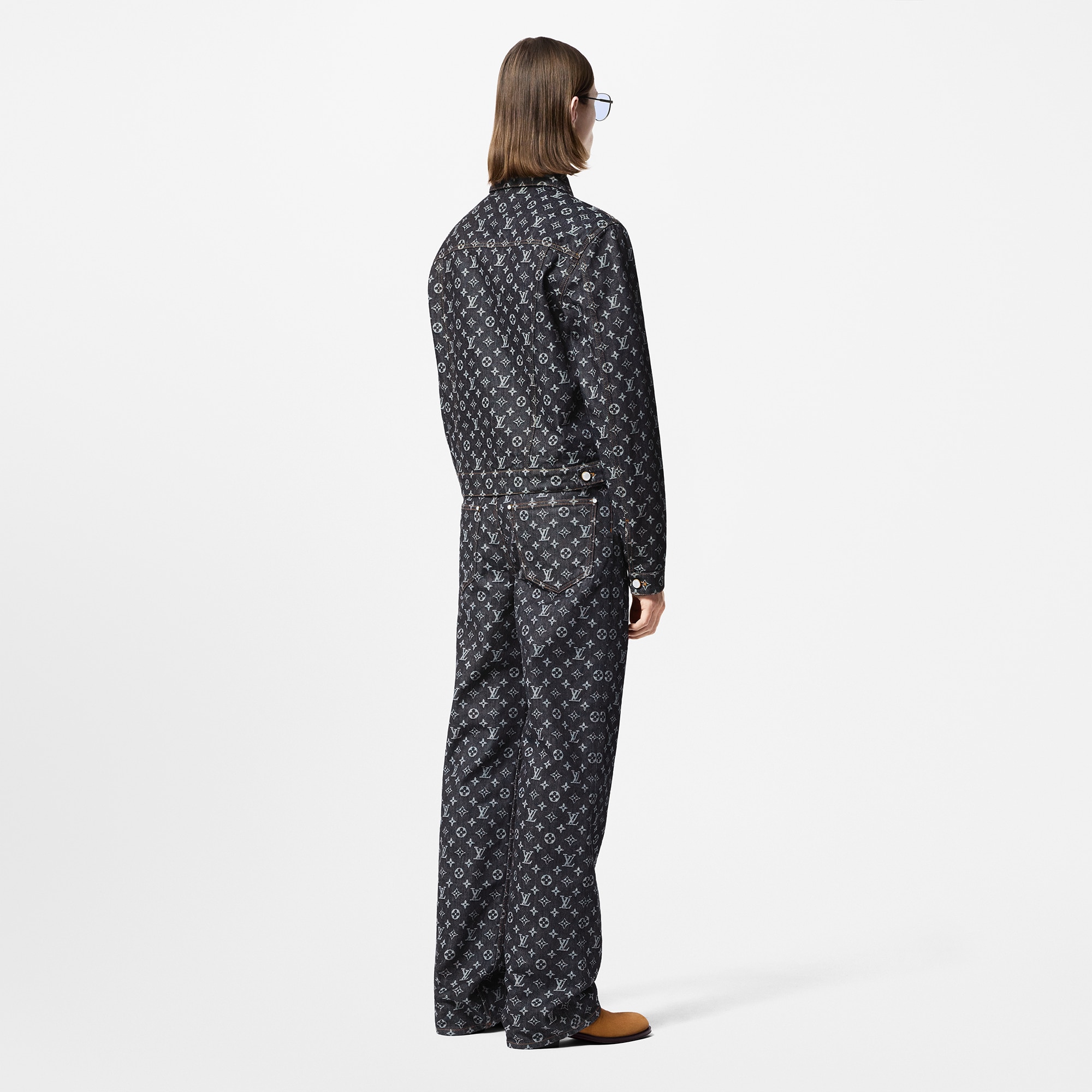 Monogram Jacquard Denim Skate Pants  in Men