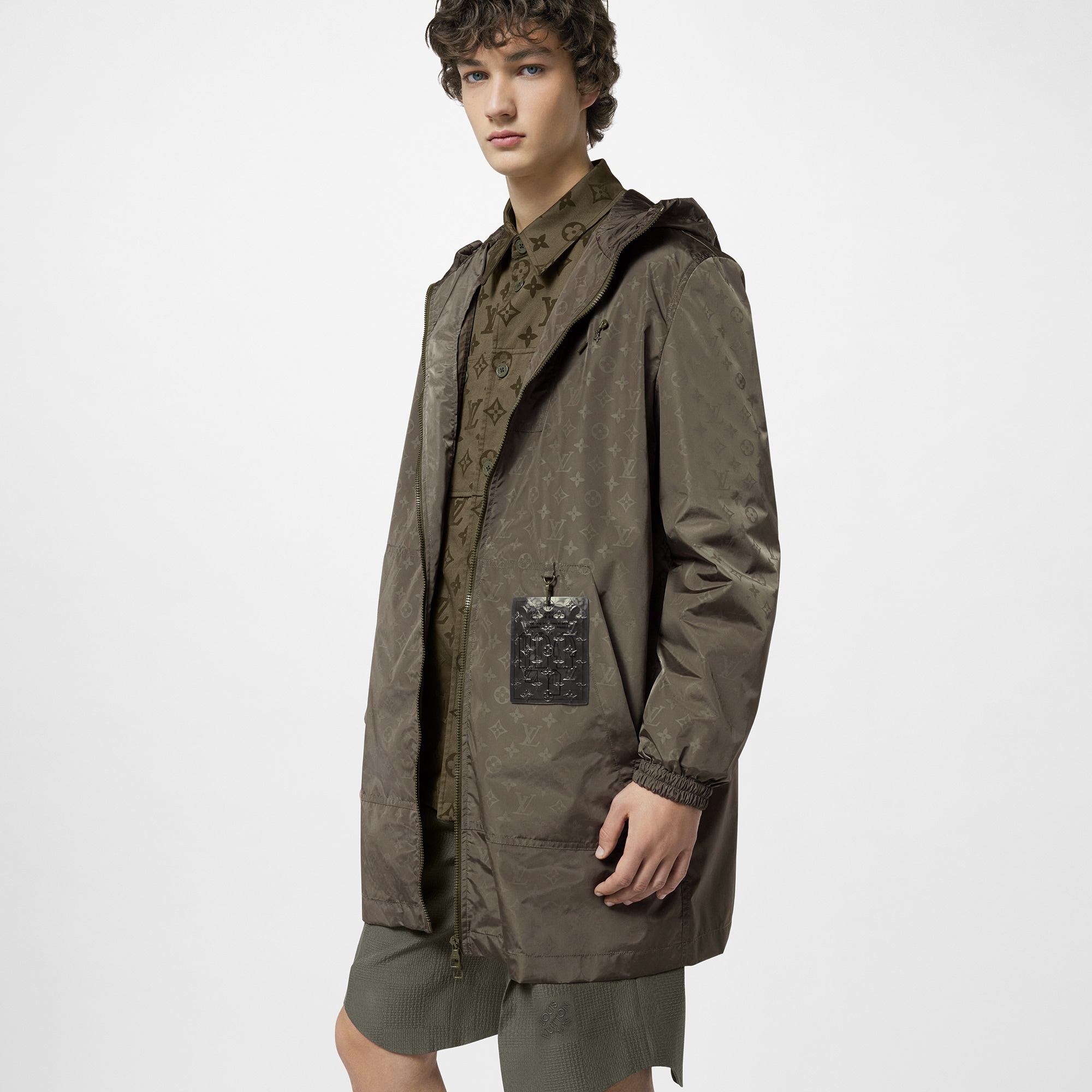 Monogram Mid-Length Nylon Windbreaker  in Men