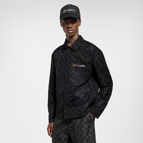 Monogram Moire Jacquard Silk Overshirt in Men's Ready-to-Wear Outerwear and Coats collections by Louis Vuitton (Product zoom)