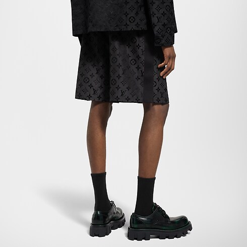 Monogram Moire Jacquard Silk Shorts in Men's Ready-to-Wear Trousers collections by Louis Vuitton (Product zoom)