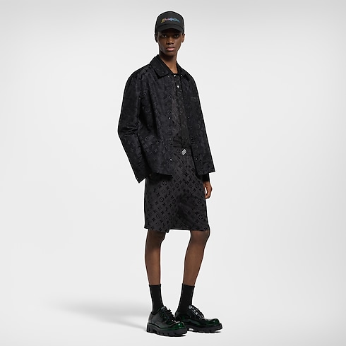 Monogram Moire Jacquard Silk Shorts in Men's Ready-to-Wear Trousers collections by Louis Vuitton (Product zoom)