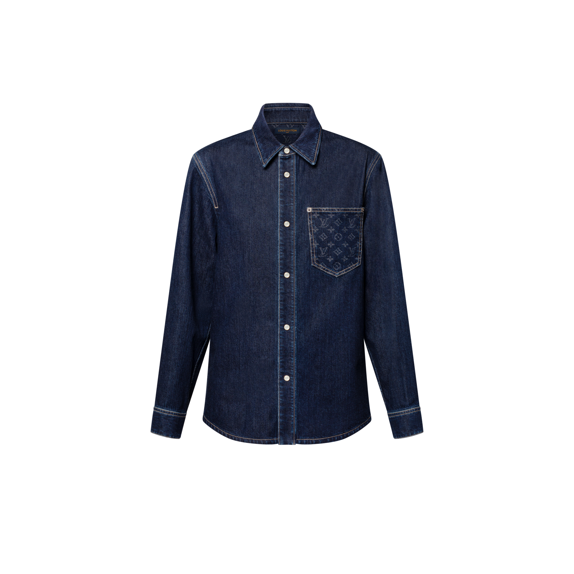 Monogram Pocket Denim Shirt  in Women