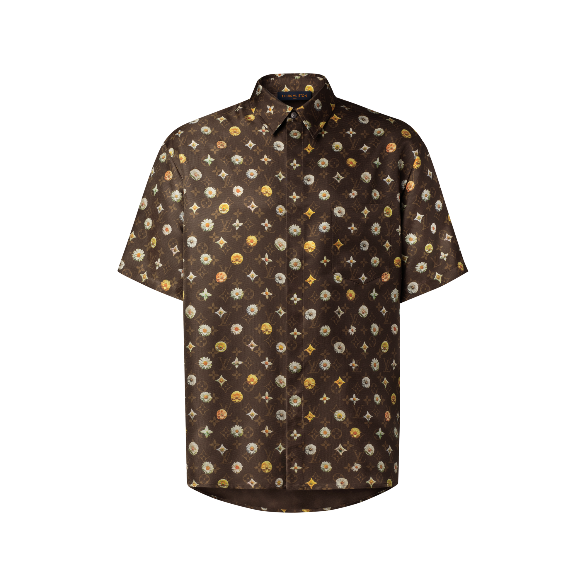 Monogram Printed Short-Sleeved Silk Shirt - Ready-to-Wear 1AJRJ7 