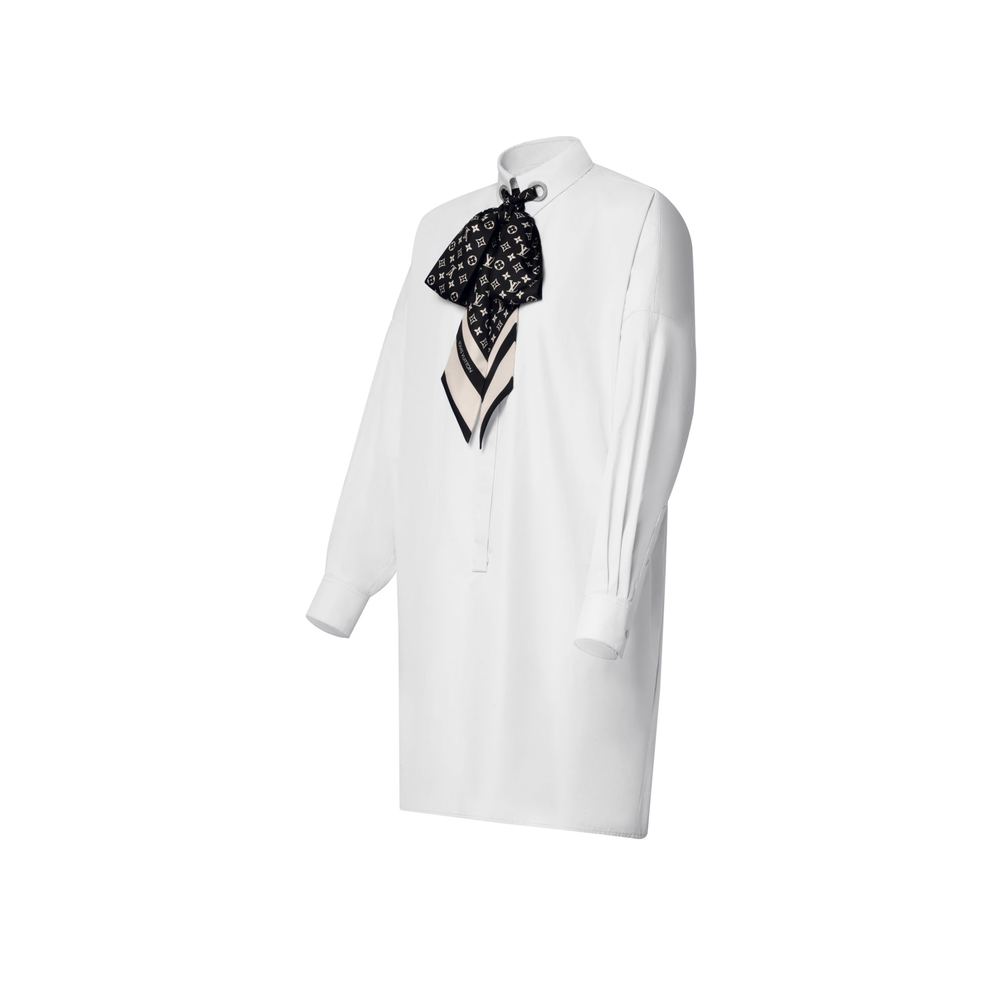 Monogram Scarf Shirt Dress  in Women