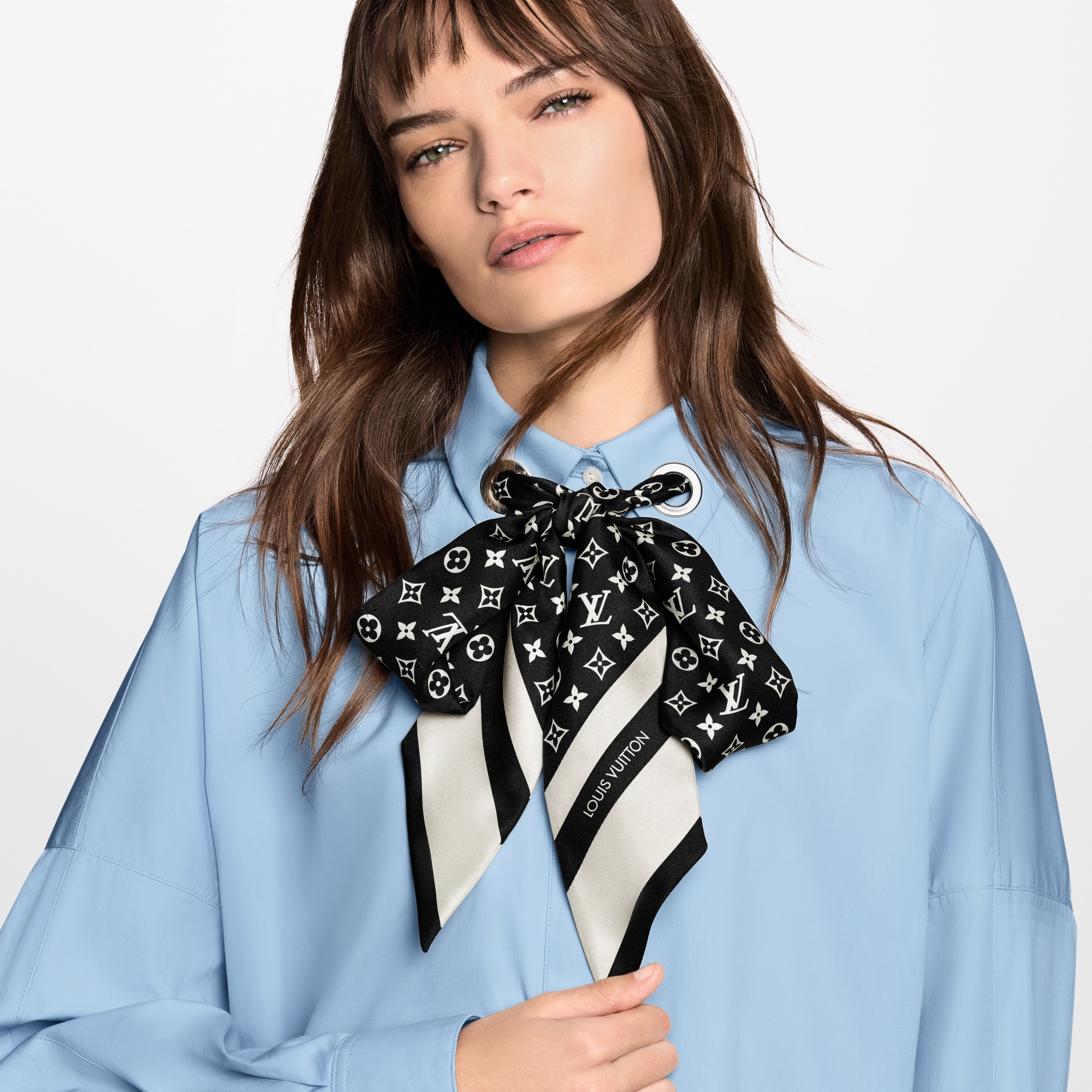 Monogram Scarf Shirt Dress  in Women