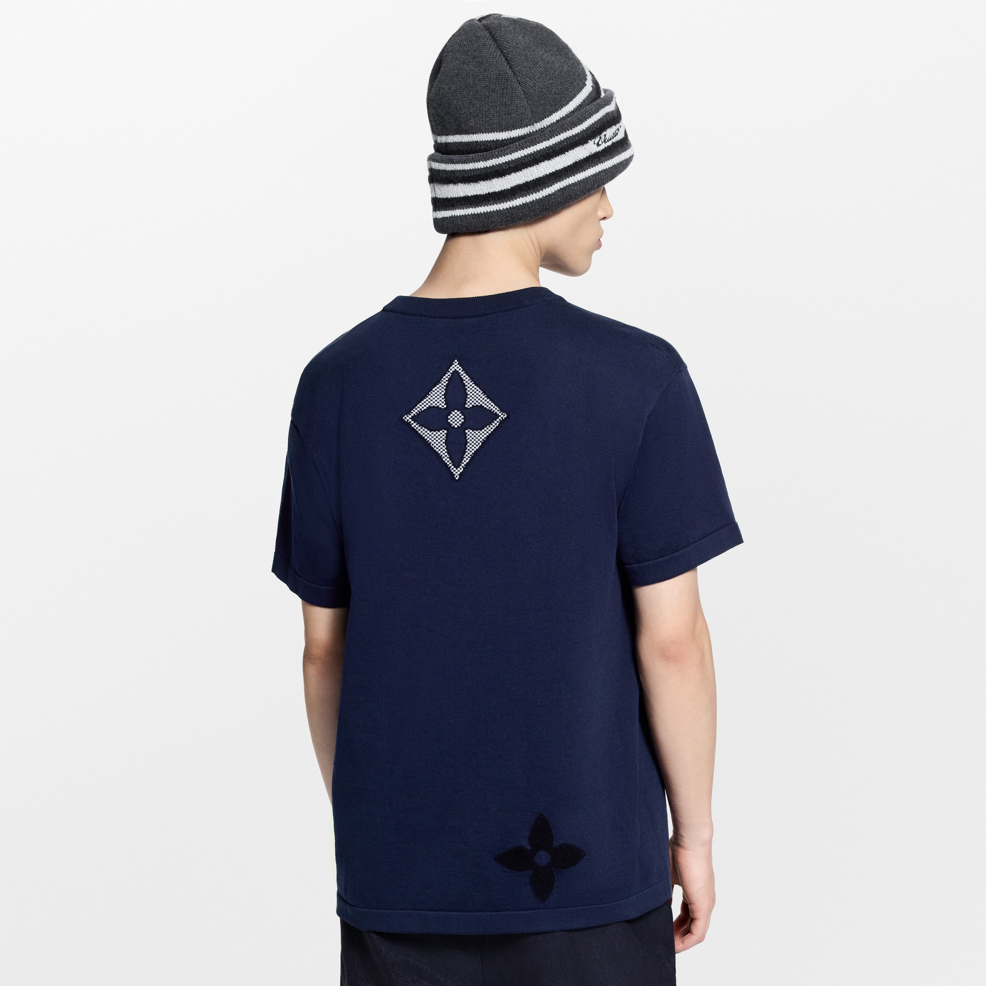 Monogram Short-Sleeved Knitted Crewneck  in New