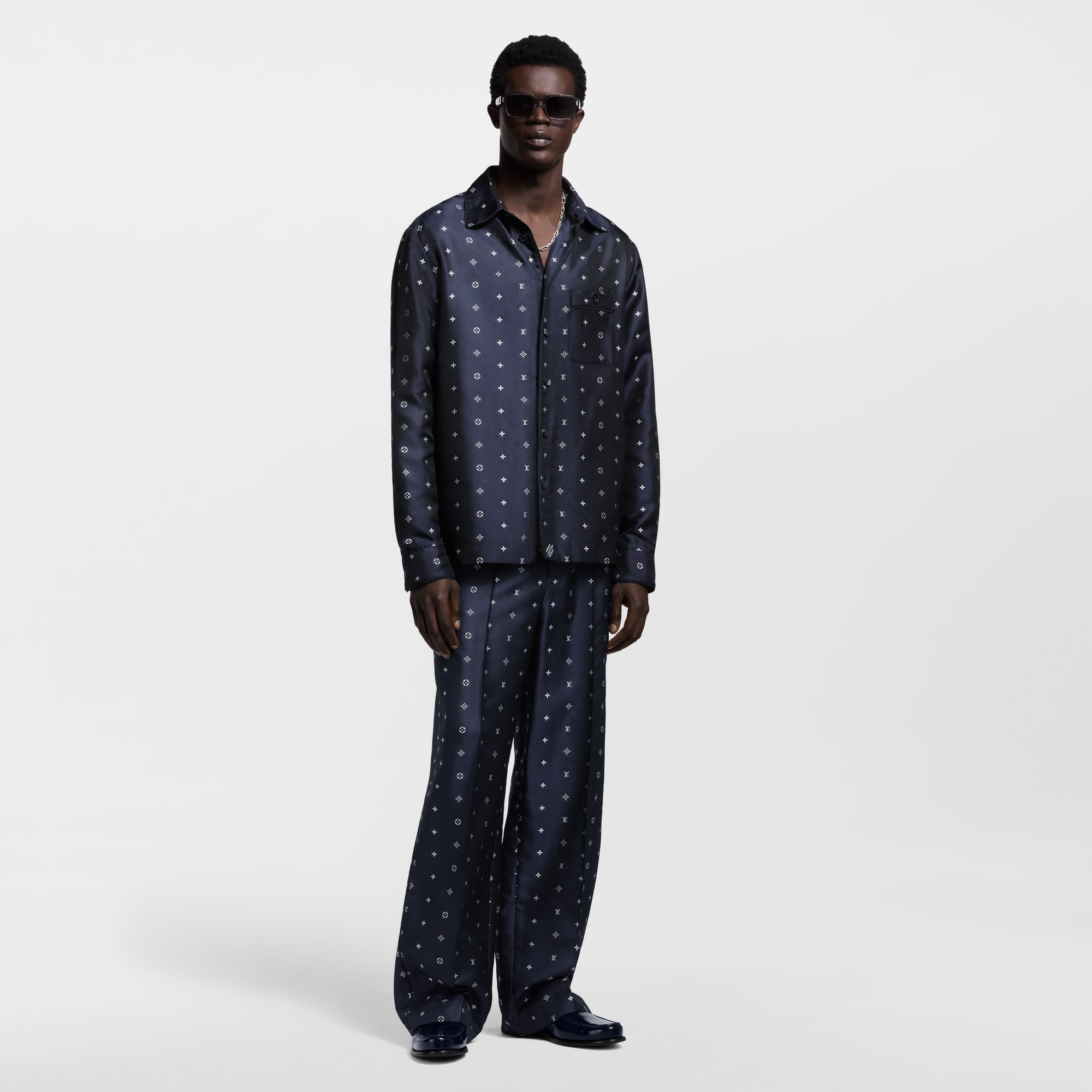 Monogram Silk Pajama Shirt   in Men