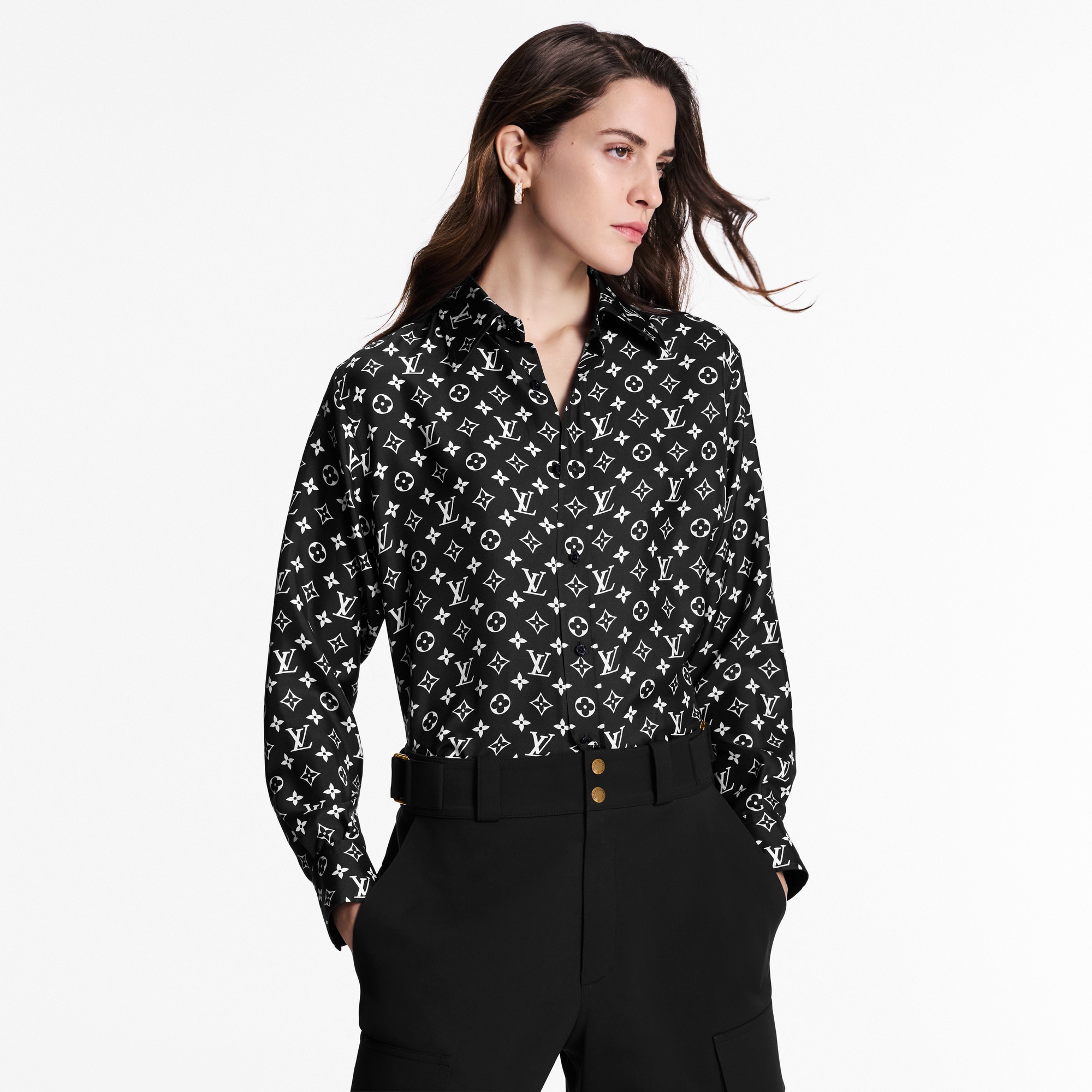 Monogram Silk Shirt  in Women