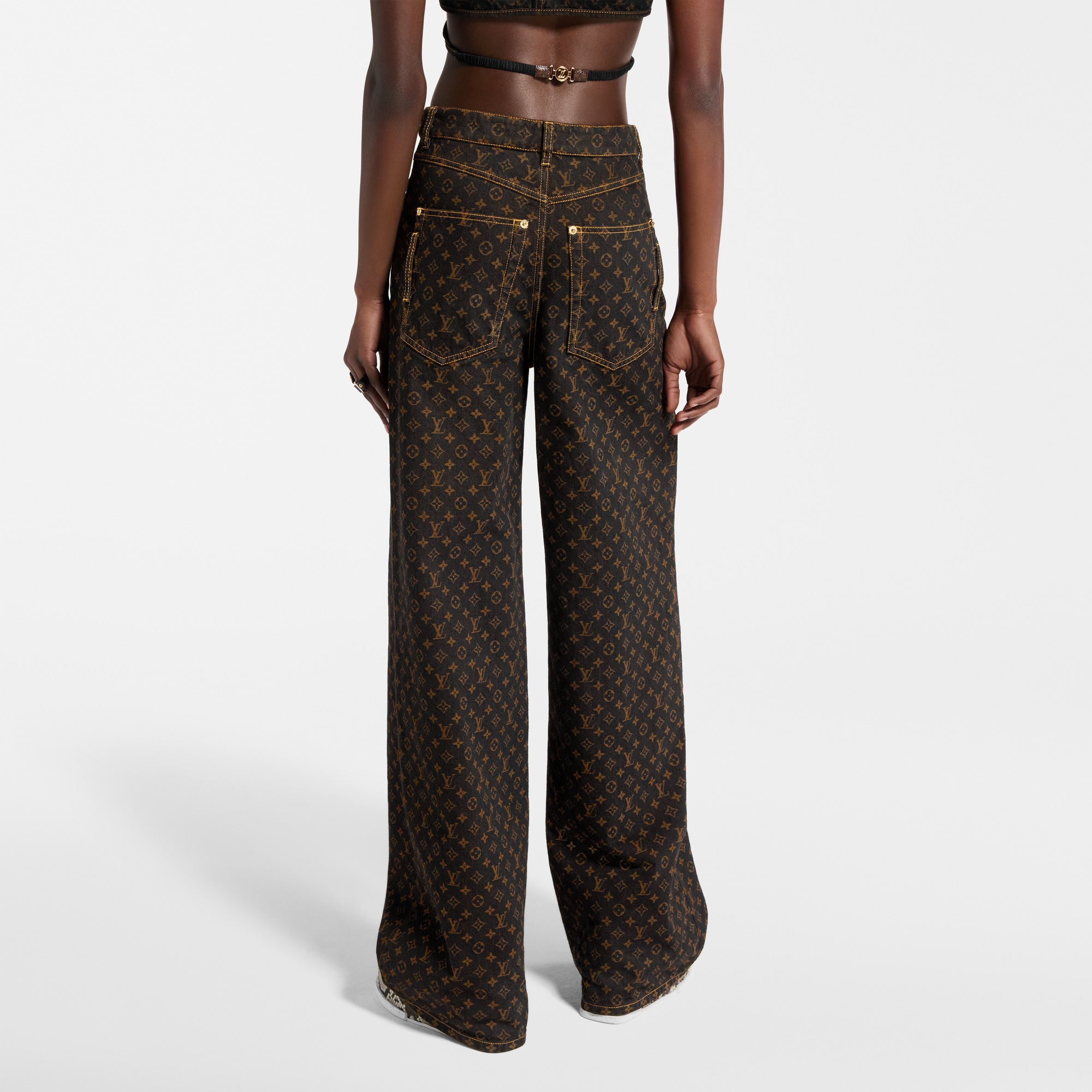 Monogram Straight-Cut Jeans  in Women