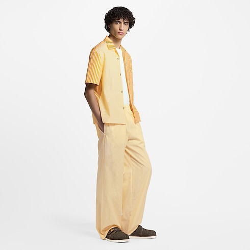 Monogram Striped Patchwork Short-Sleeved Shirt in Men's Ready-to-Wear Shirts collections by Louis Vuitton (Product zoom)