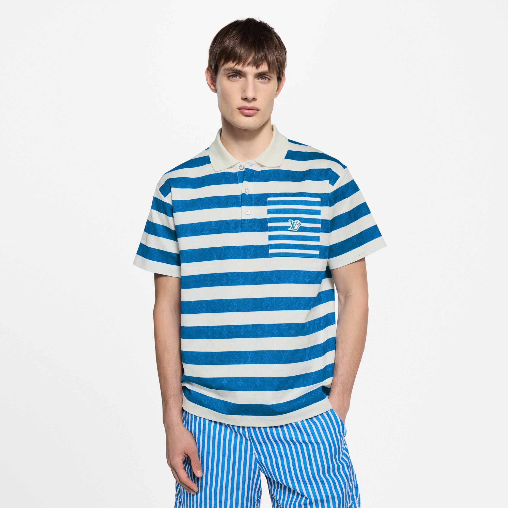 Monogram Striped Polo Shirt  in Men